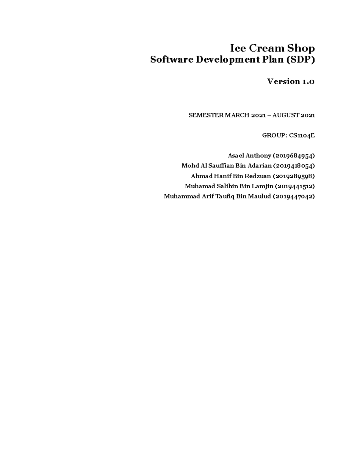 Information System Development Diploma in Computer Science UiTM