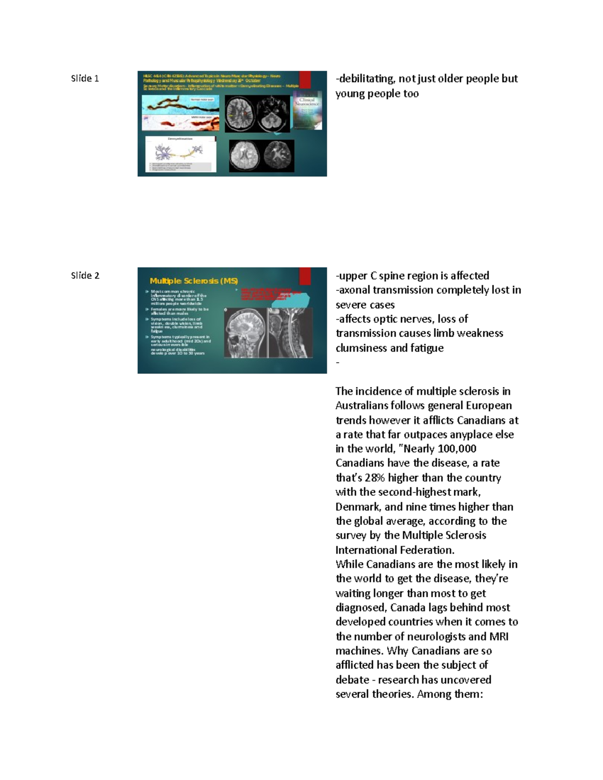 Sensory Motor Disorders - Slide 1 -debilitating, not just older people ...