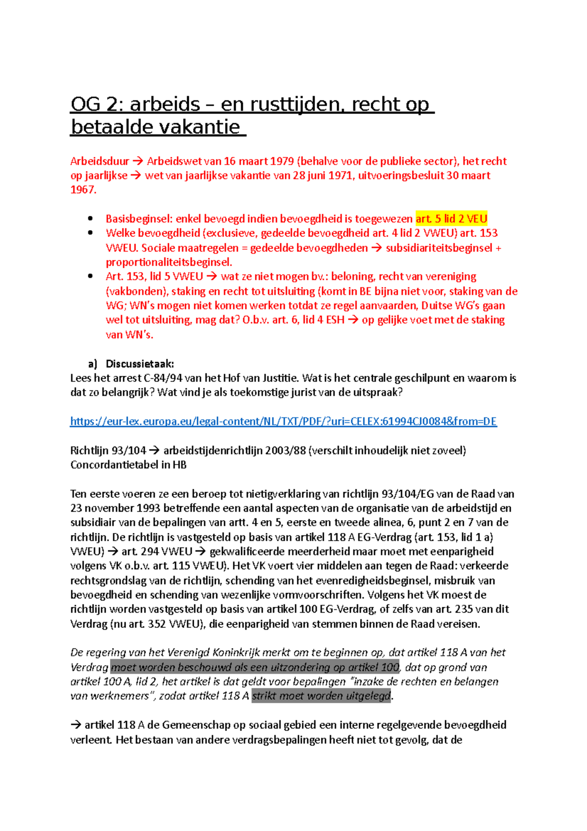 Og 2 Arbeids En Rusttijden Recht Op Betaalde Vakantie OG 2 Arbeids En Rusttijden Recht 