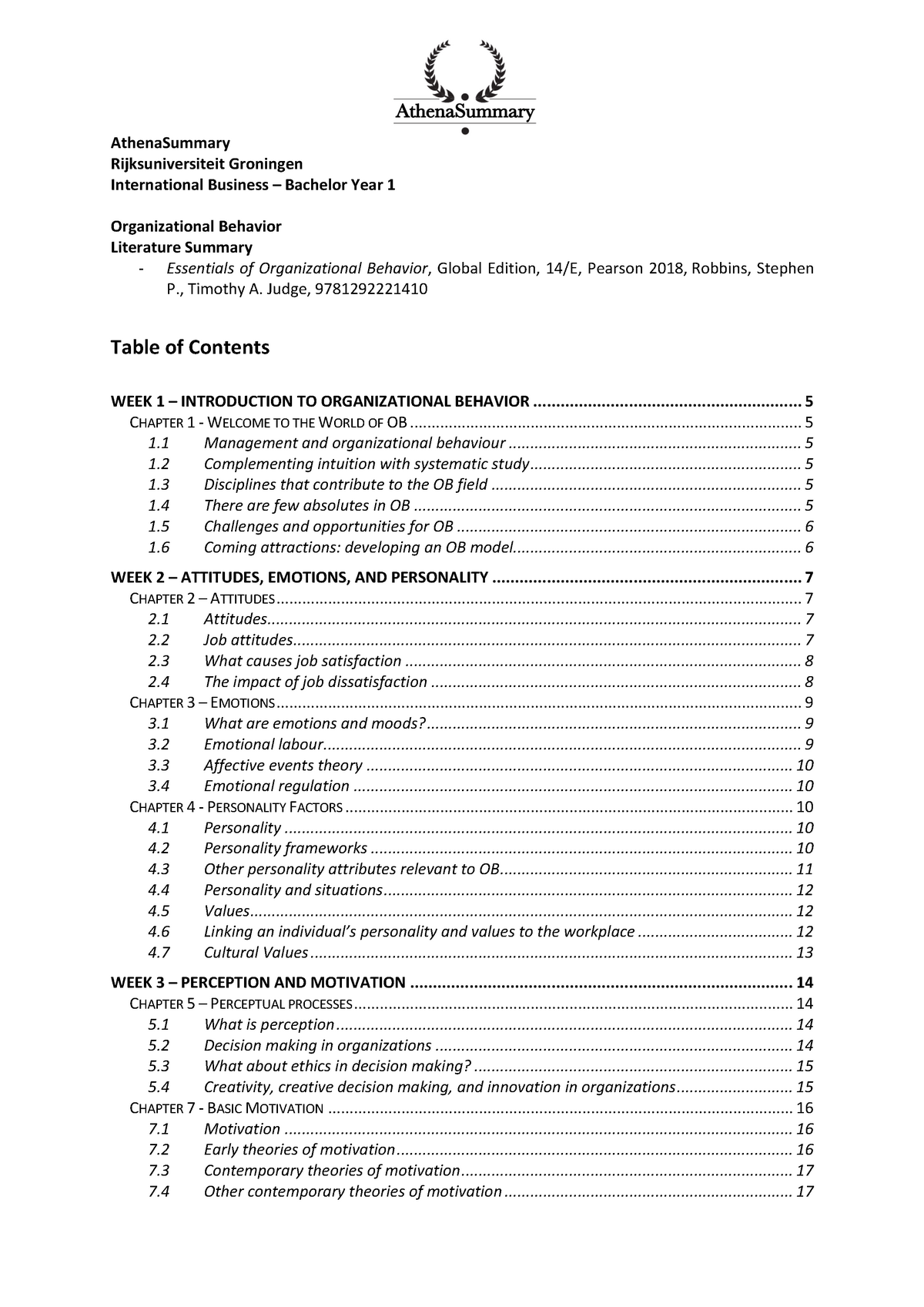 Personality And Values In Organizational Behavior Summary