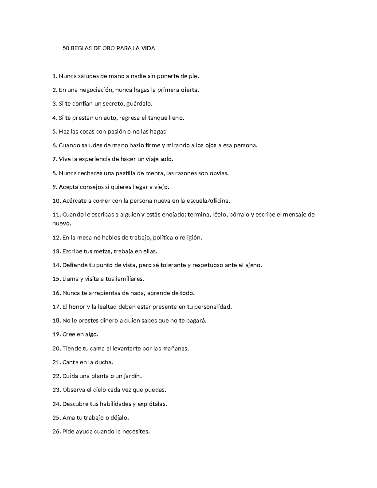 50 Reglas DE ORO PARA LA VIDA - ⚖️ 50 REGLAS DE ORO PARA LA VIDA ⚖️ ...