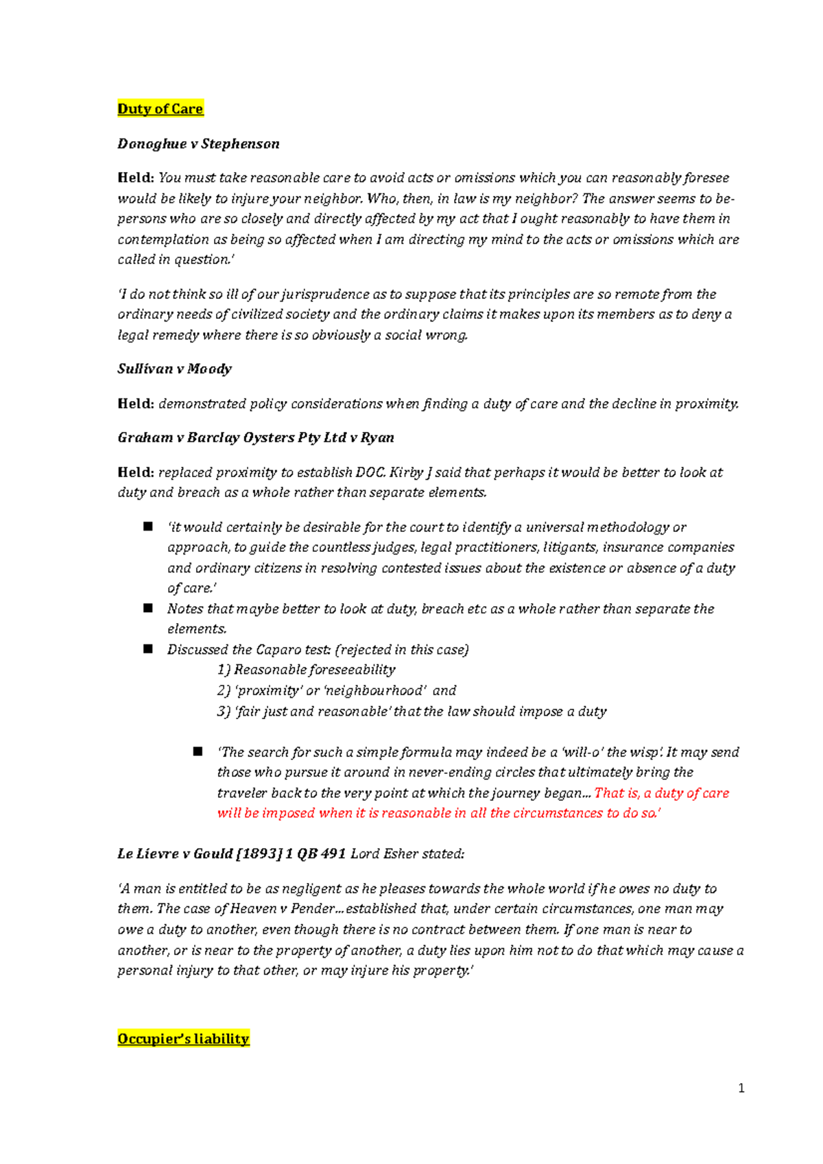 tort-cases-lecture-notes-1-12-duty-of-care-donoghue-v-stephenson