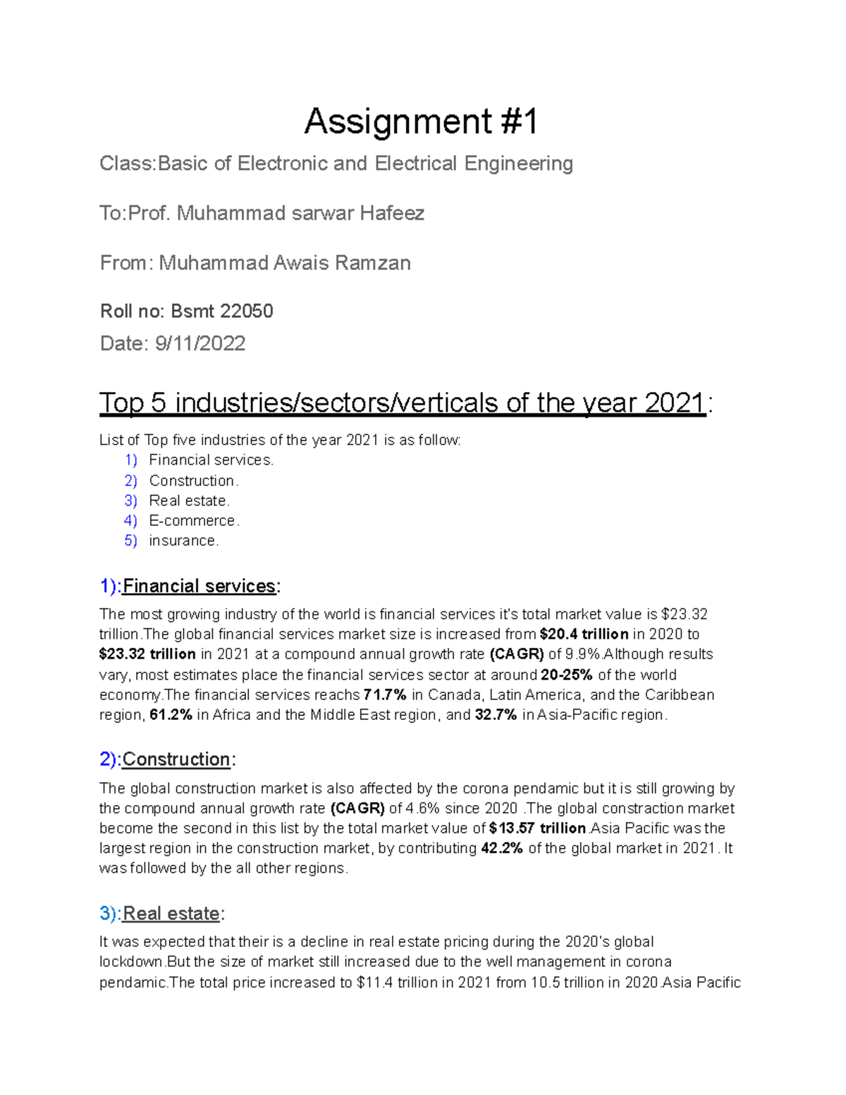 Assignment #1 - not - Assignment Class:Basic of Electronic and ...