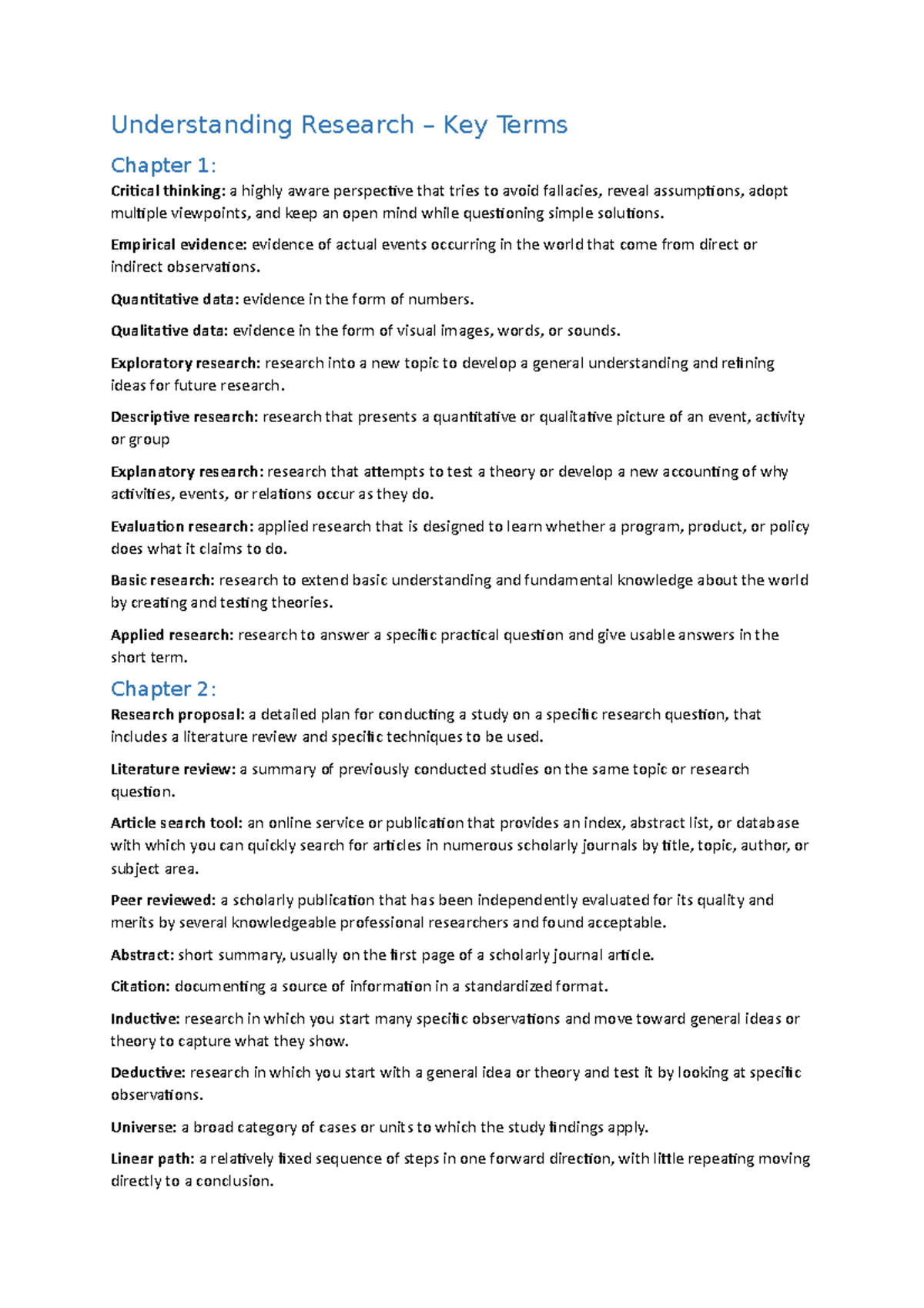 Understanding Research - Key Terms - Understanding Research – Key Terms ...