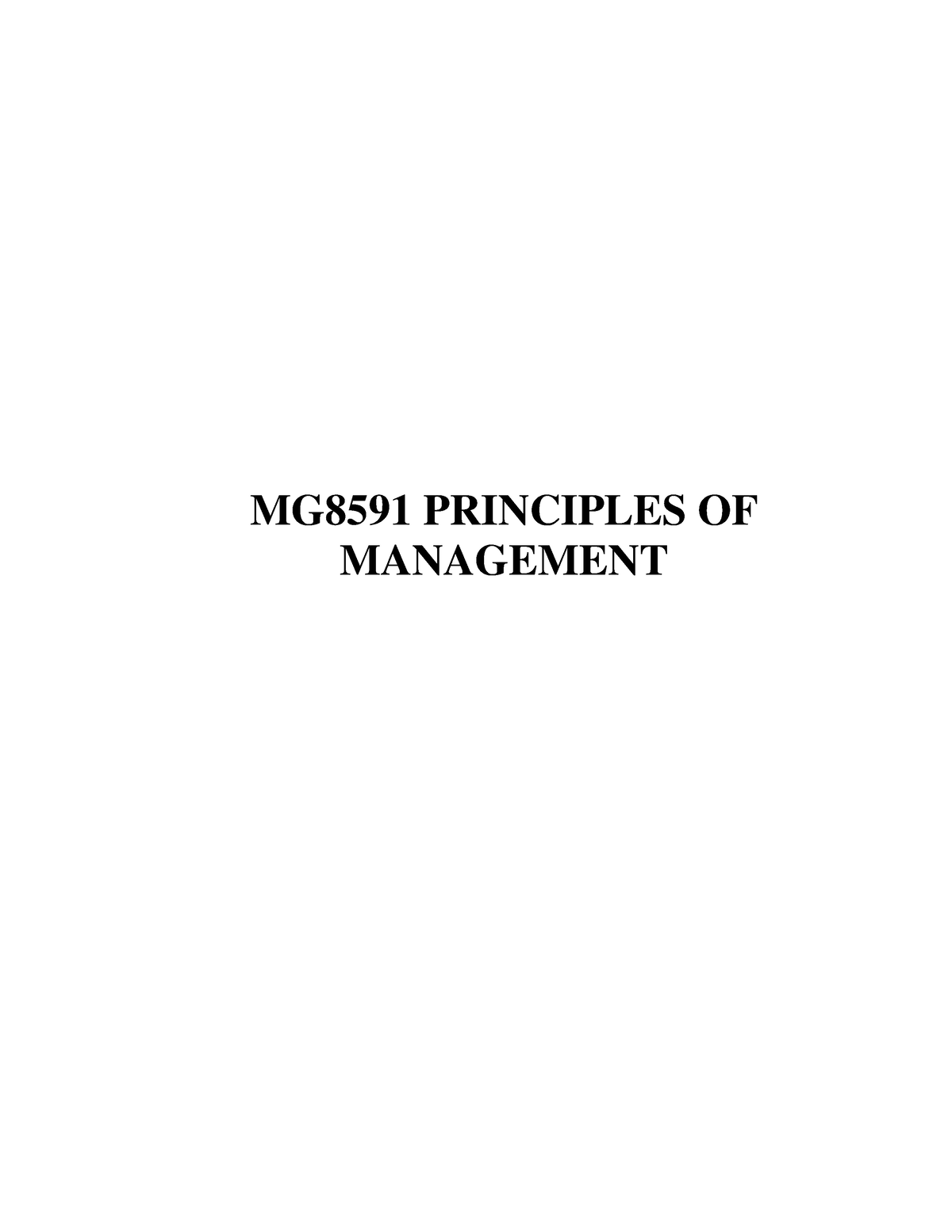 MG8591 Principles OF Management - MG8591 PRINCIPLES OF MANAGEMENT ...