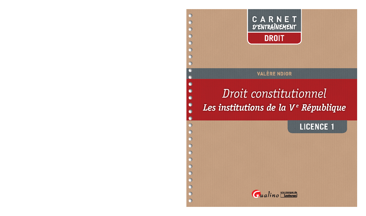 Lextenso etudiant Droit Constitutionnel Les Institutions Corrige