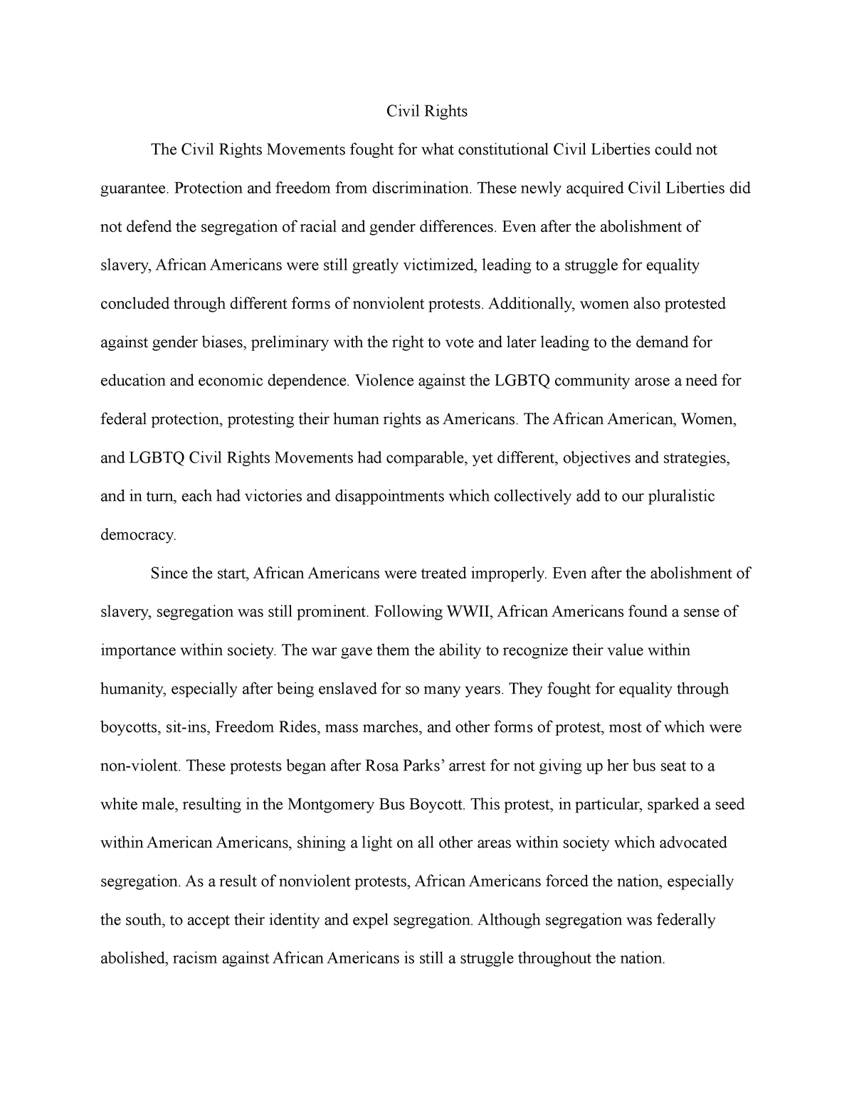 Реферат: Civil Rights Essay Research Paper Civil rights