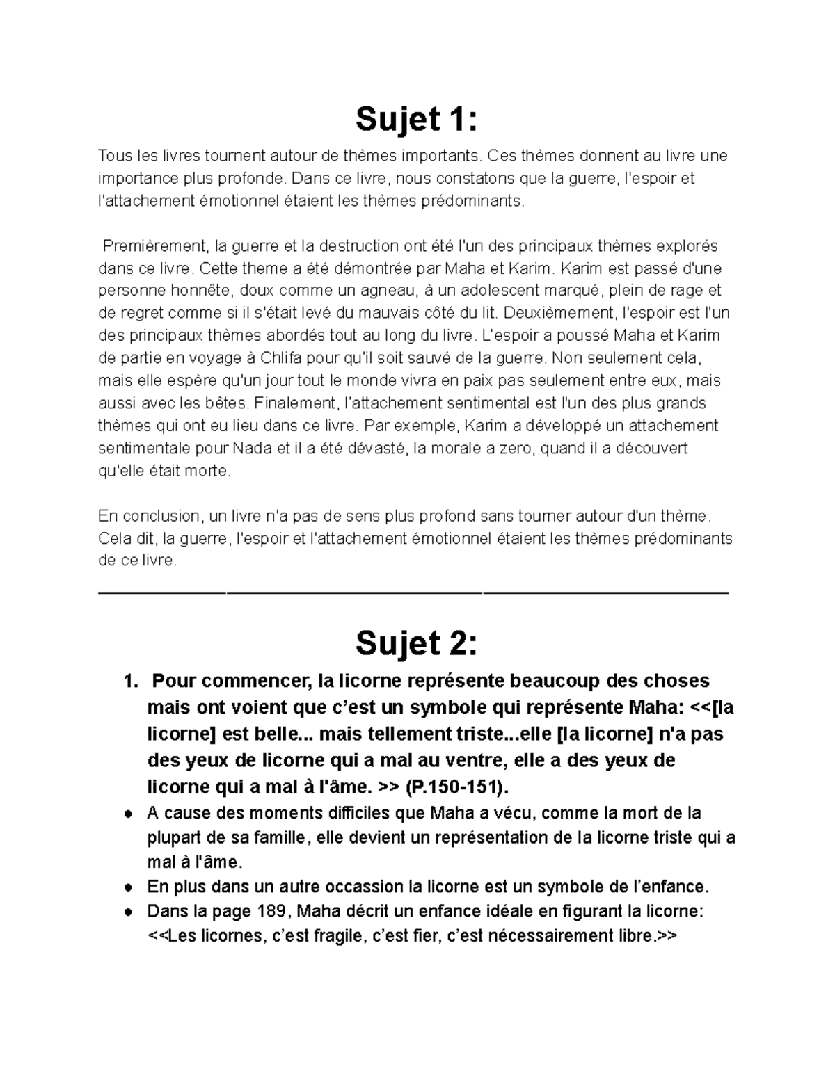 French Interview notes - Sujet 1: Tous les livres tournent autour de ...