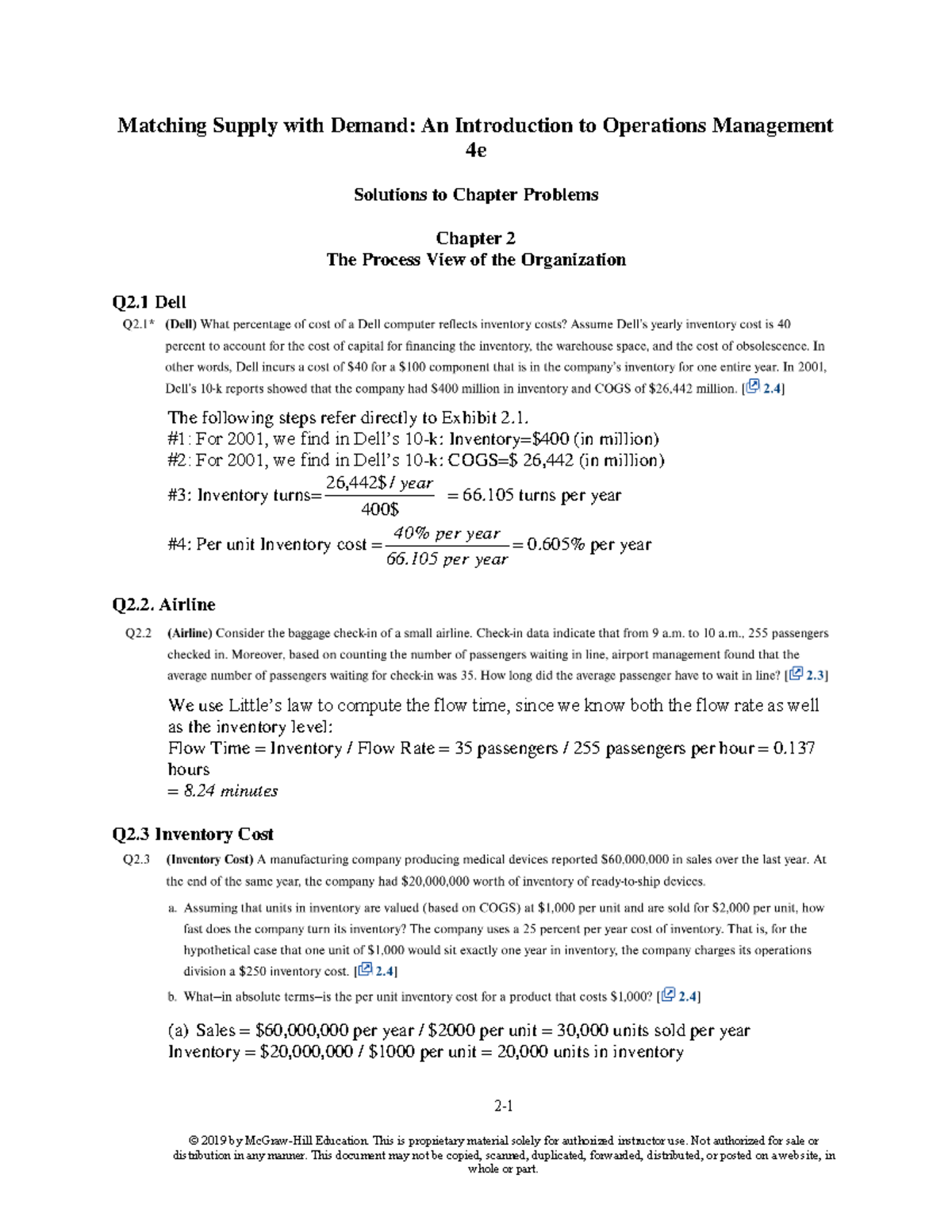 Chapter 02 Solutions - 2- © 2019 by McGraw-Hill Education. This is ...