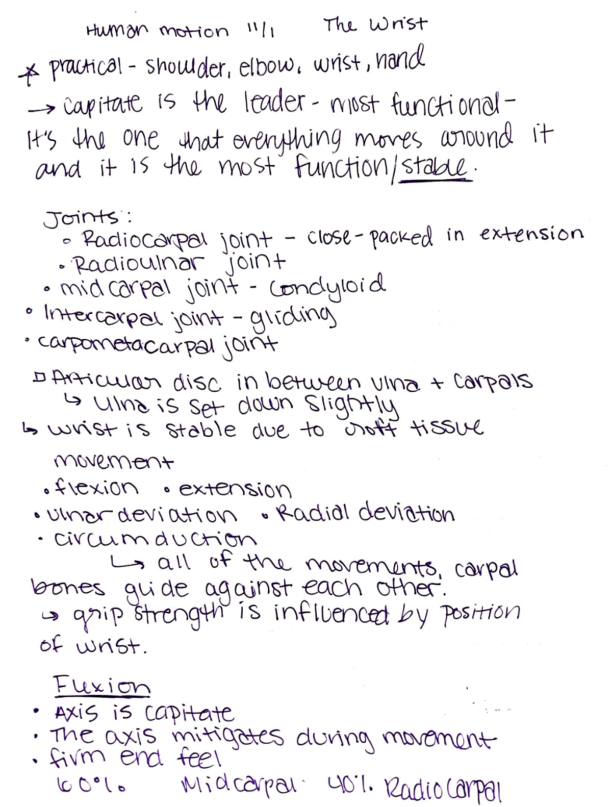 Lecture 11 - Kinesiology notes - Human motion 