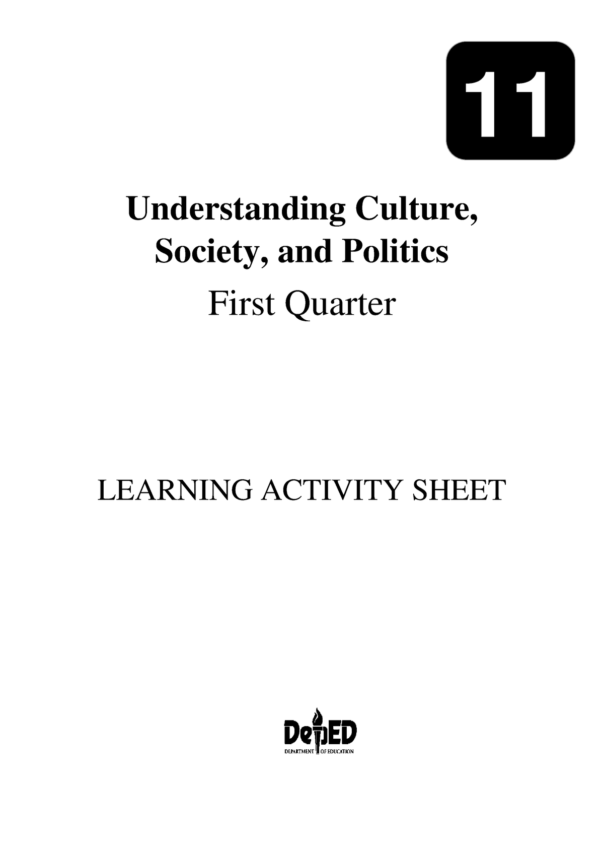 UCSP LAS First Quarter 1 - Understanding Culture, Society, And Politics ...