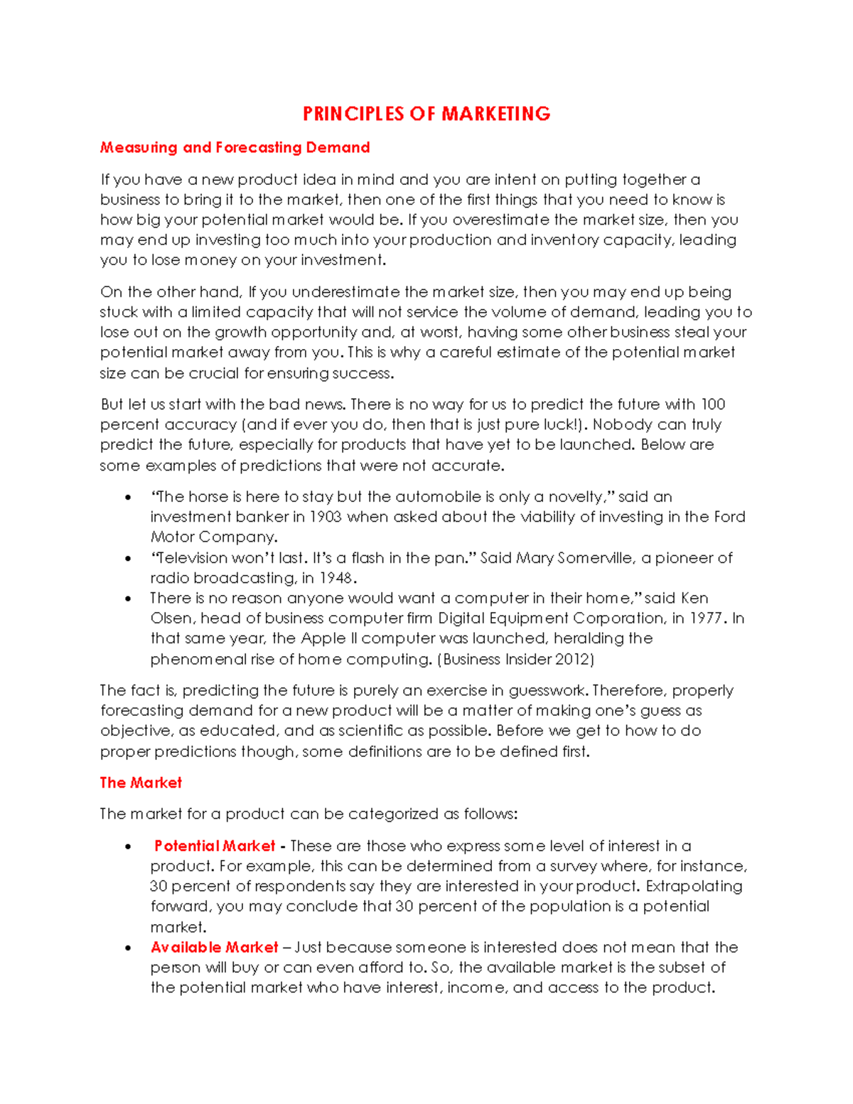 Principles OF Marketing 6 - Studocu