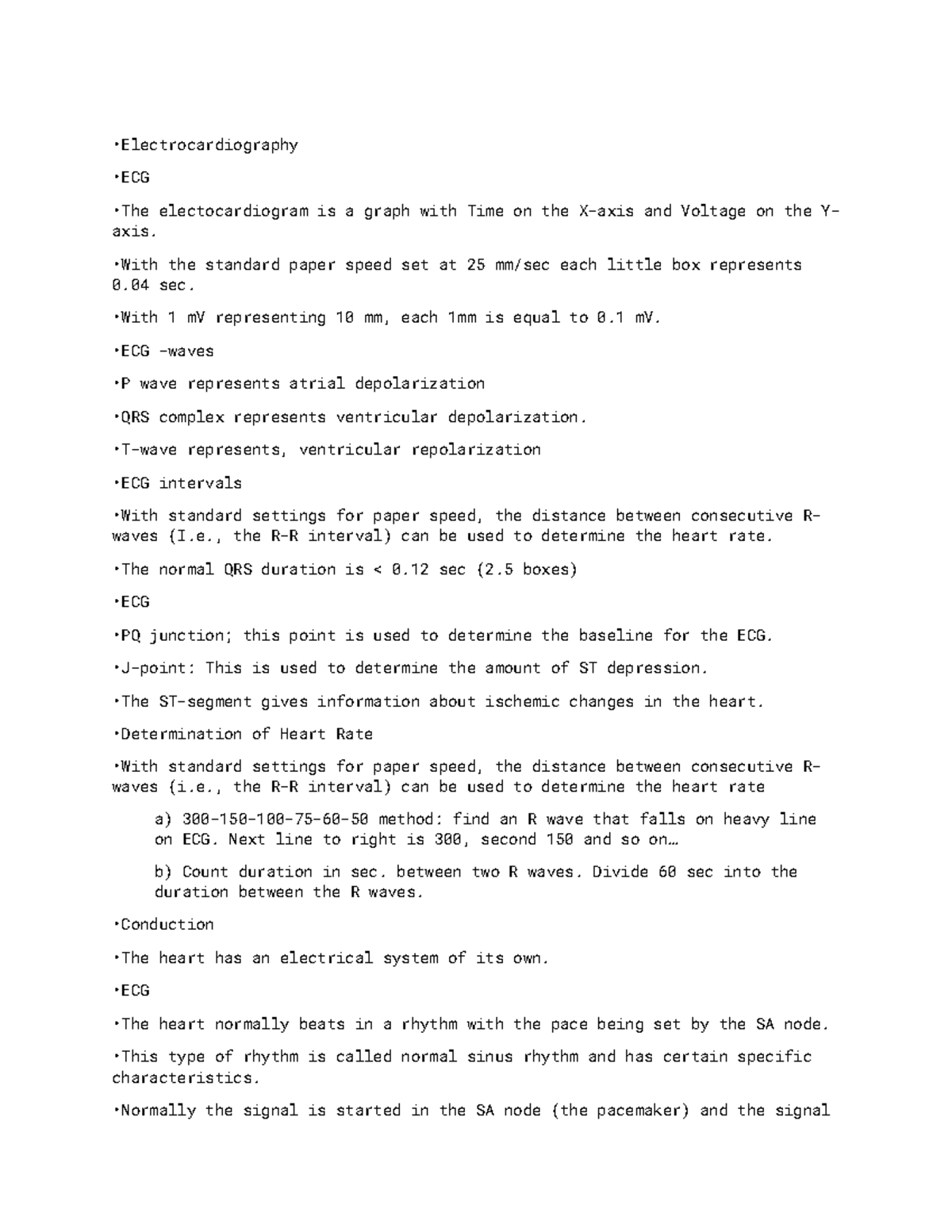 Electrocardiography Lecture Notes Studocu