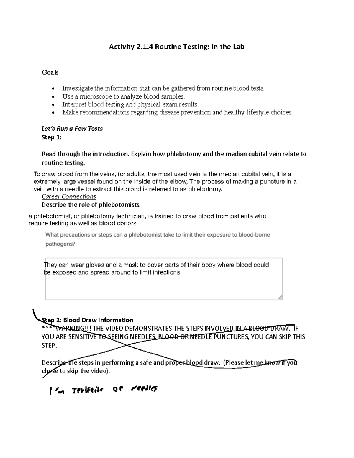 Activity+2 - Ffftgg - Activity 2.1 Routine Testing: In the Lab Goals ...