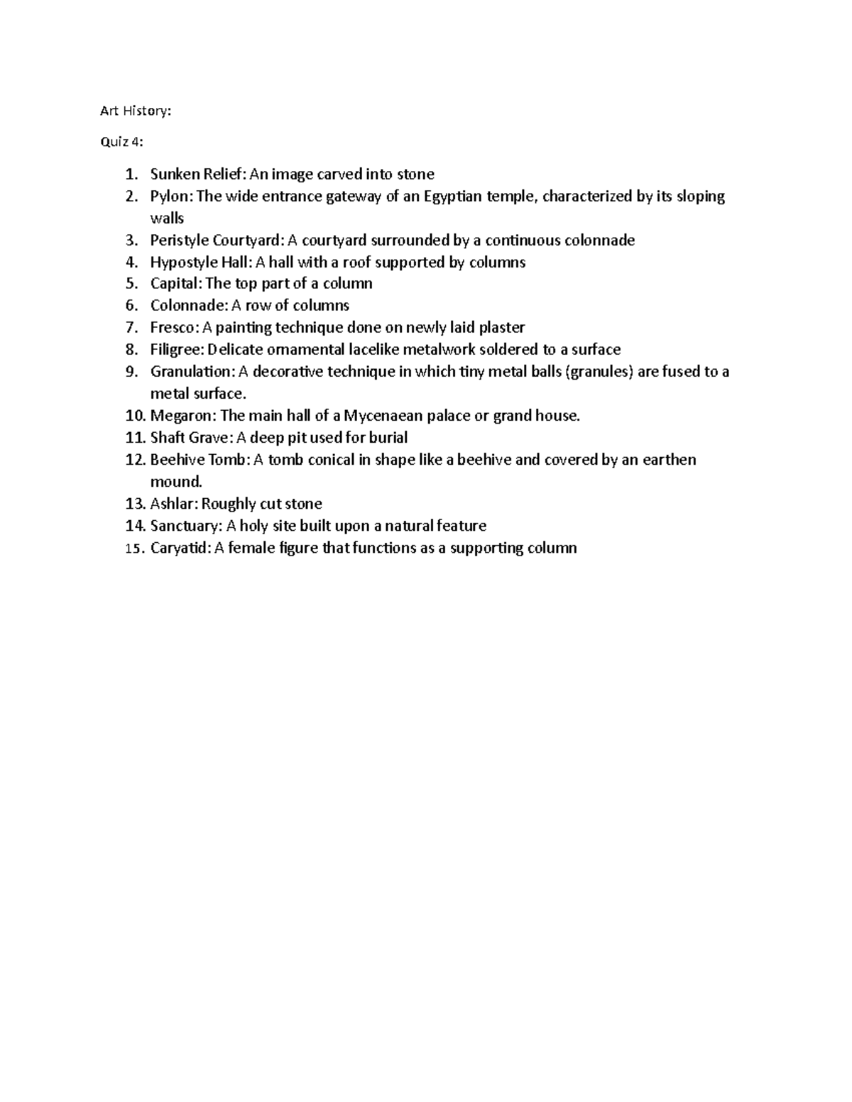 Art history quiz 4 Art History Quiz 4 Sunken Relief An image