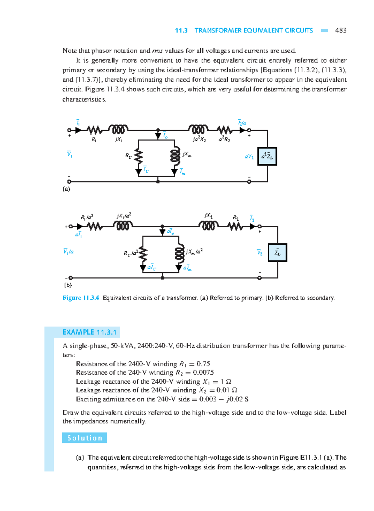 Electrical IMP Notes-49 - 11 TRANSFORMER EQUIVALENT CIRCUITS 483 Note ...