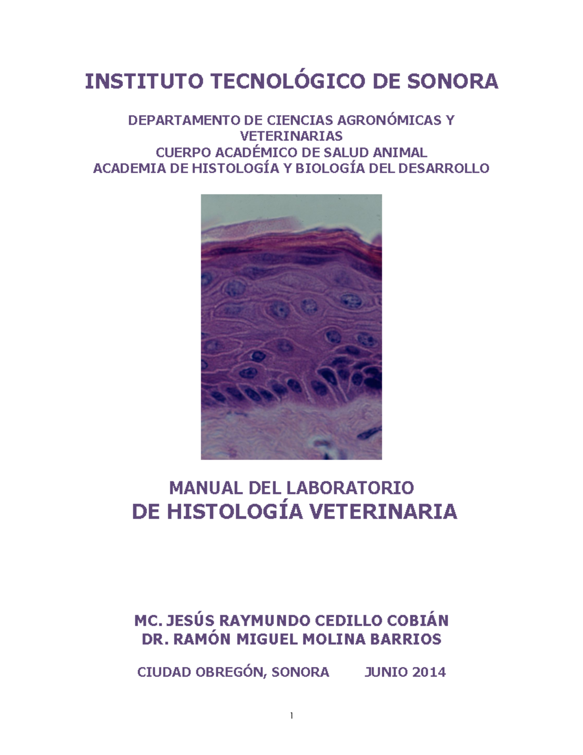 Manual%20DE%20 Histologi%CC%81A - INSTITUTO TECNOLÓGICO DE SONORA ...