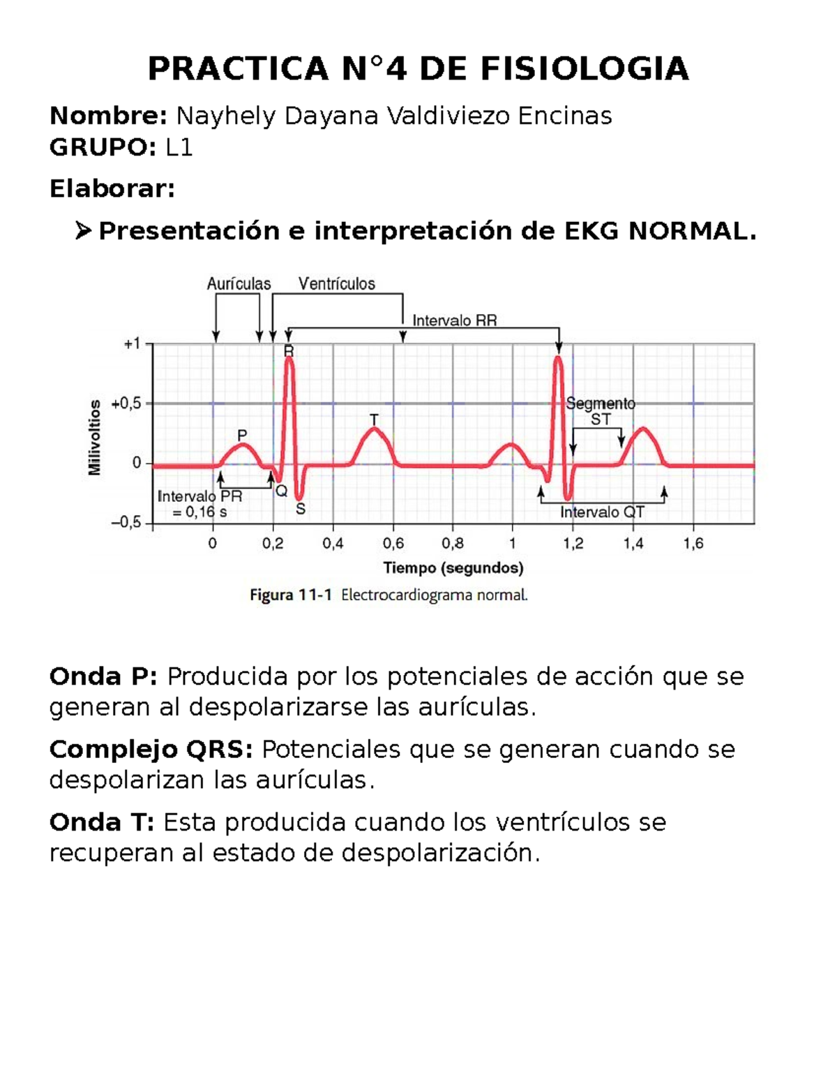 Practica N° 4 Fisiologia Fisiología FAP1F3 UNIVALLE