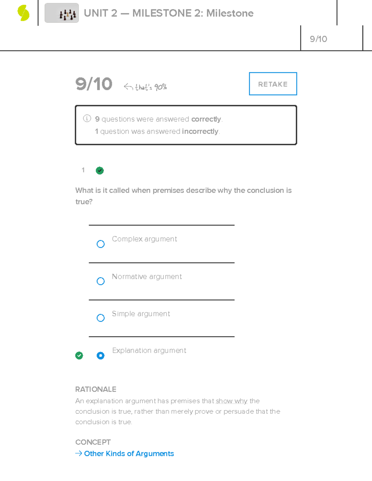 Critical Thinking Milestone 2 - 1 CONCEPT → Other Kinds Of Arguments 9/ ...