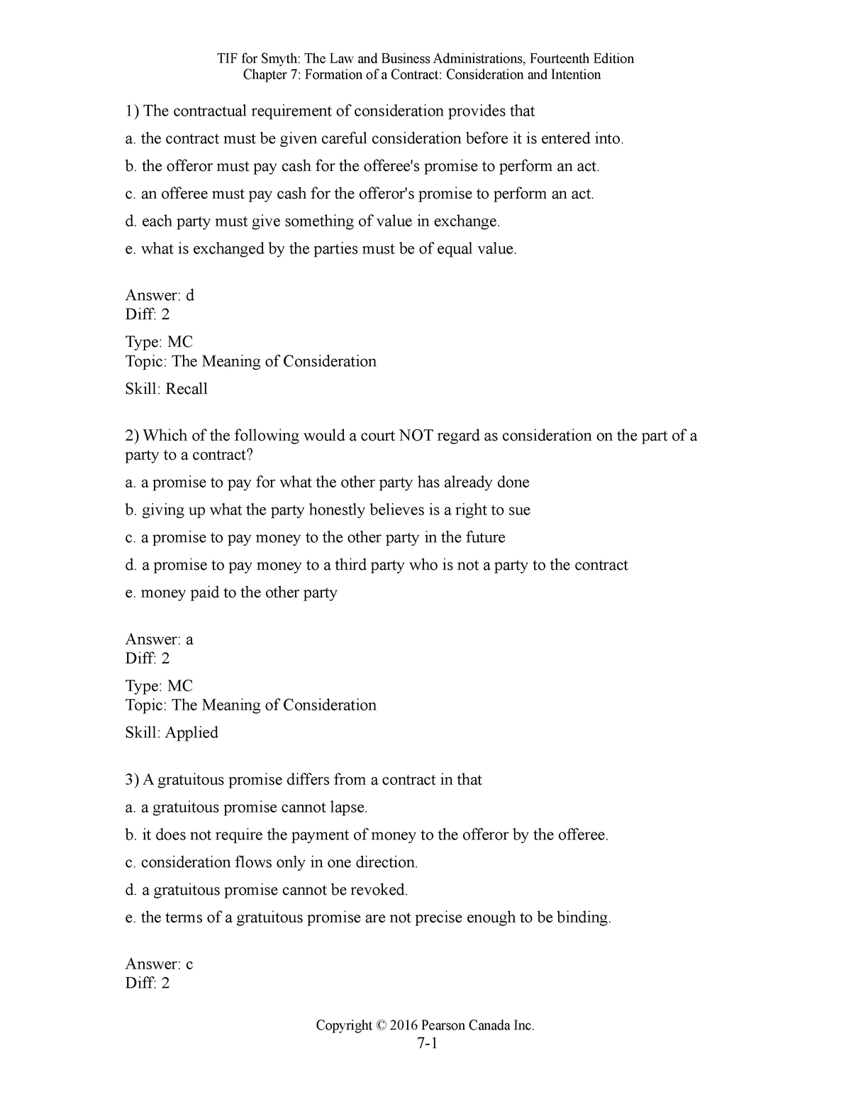 Samplepractice Exam 2 April 2017 Questions And Answers Tif For Smyth The Law And Business 1485