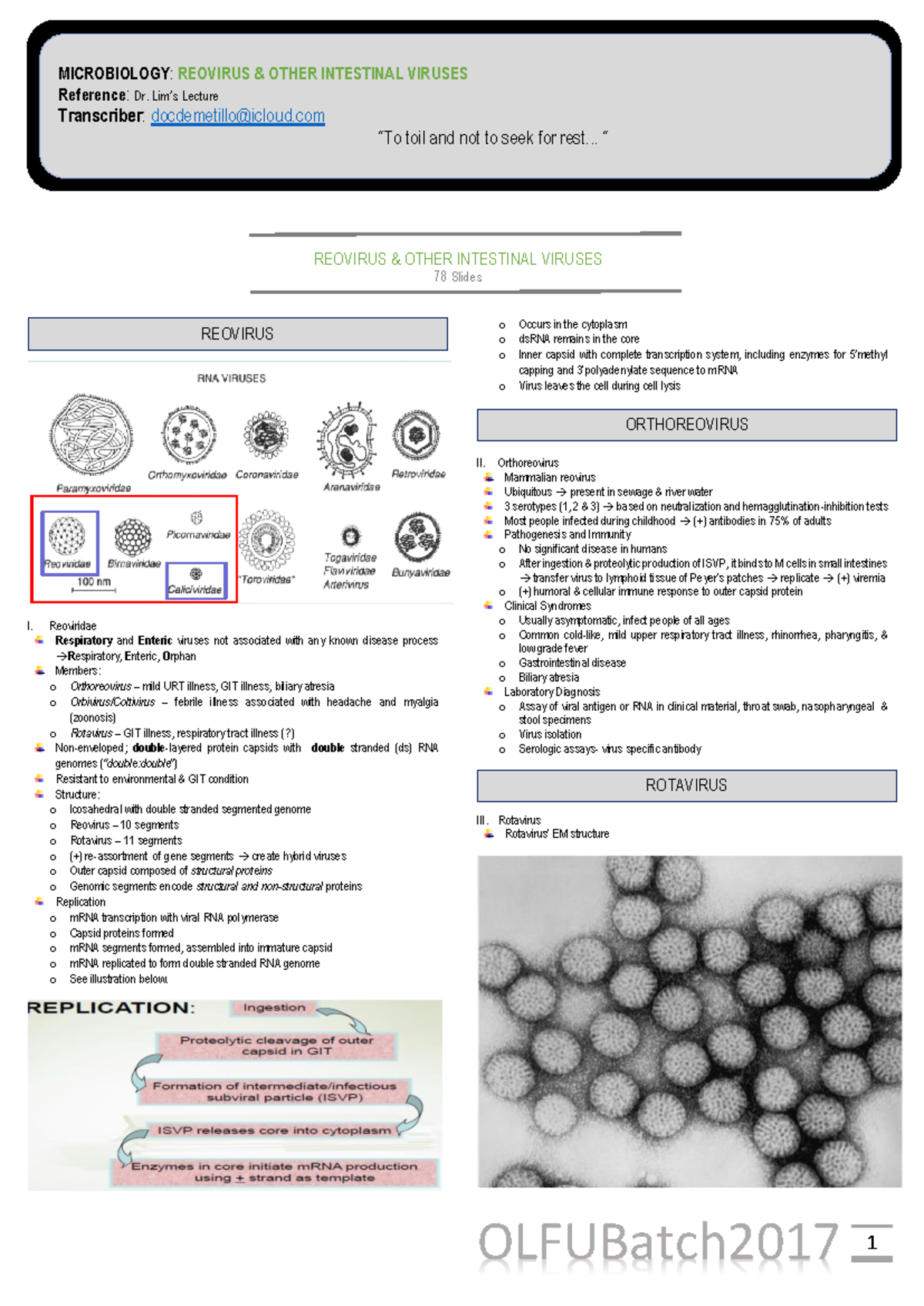 Microbiology Lecture - Reference: Dr. Lim’s Lecture Transcriber ...