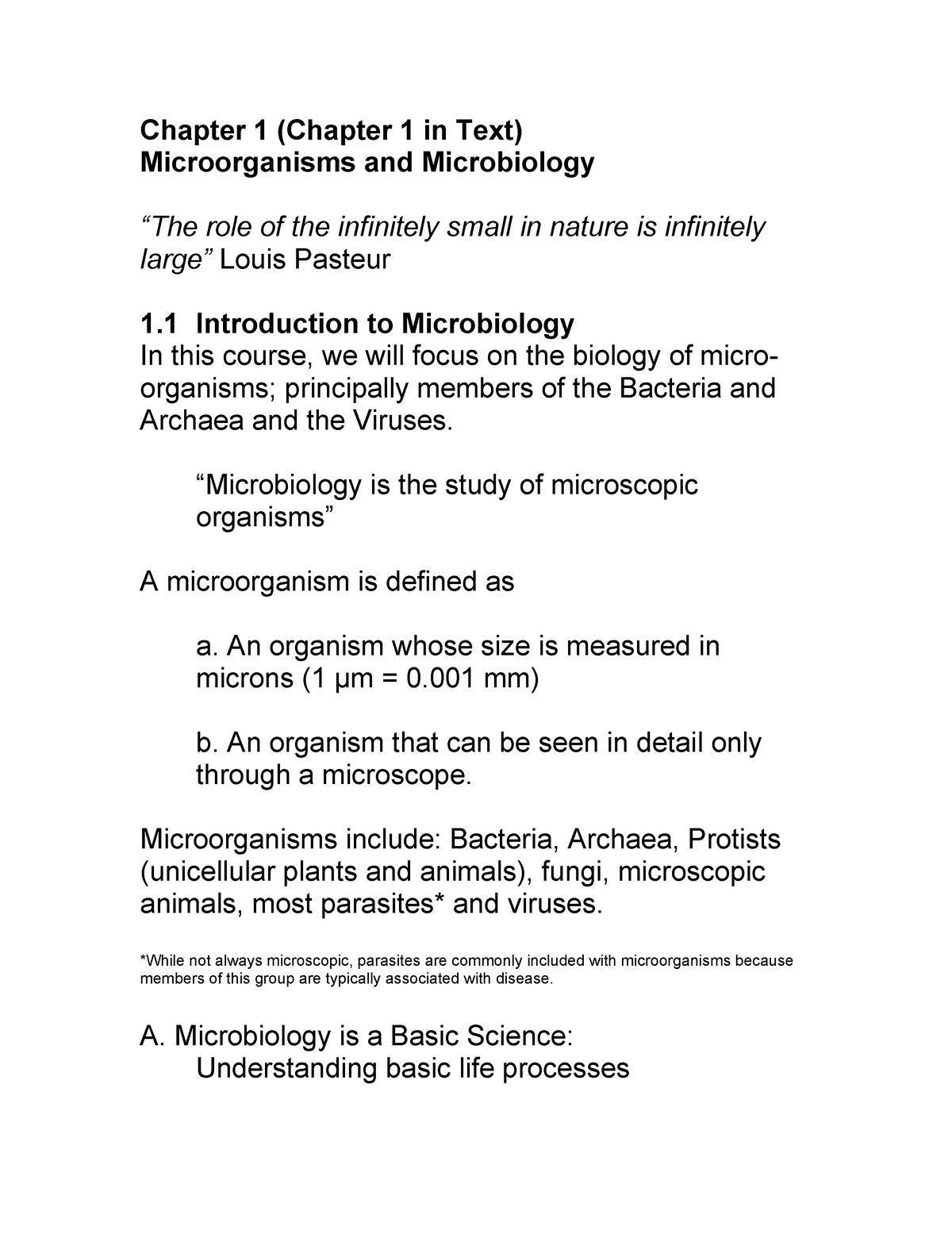 Chapter 01 Microorganisms And Microbiology - Chapter 1 (Chapter 1 In ...