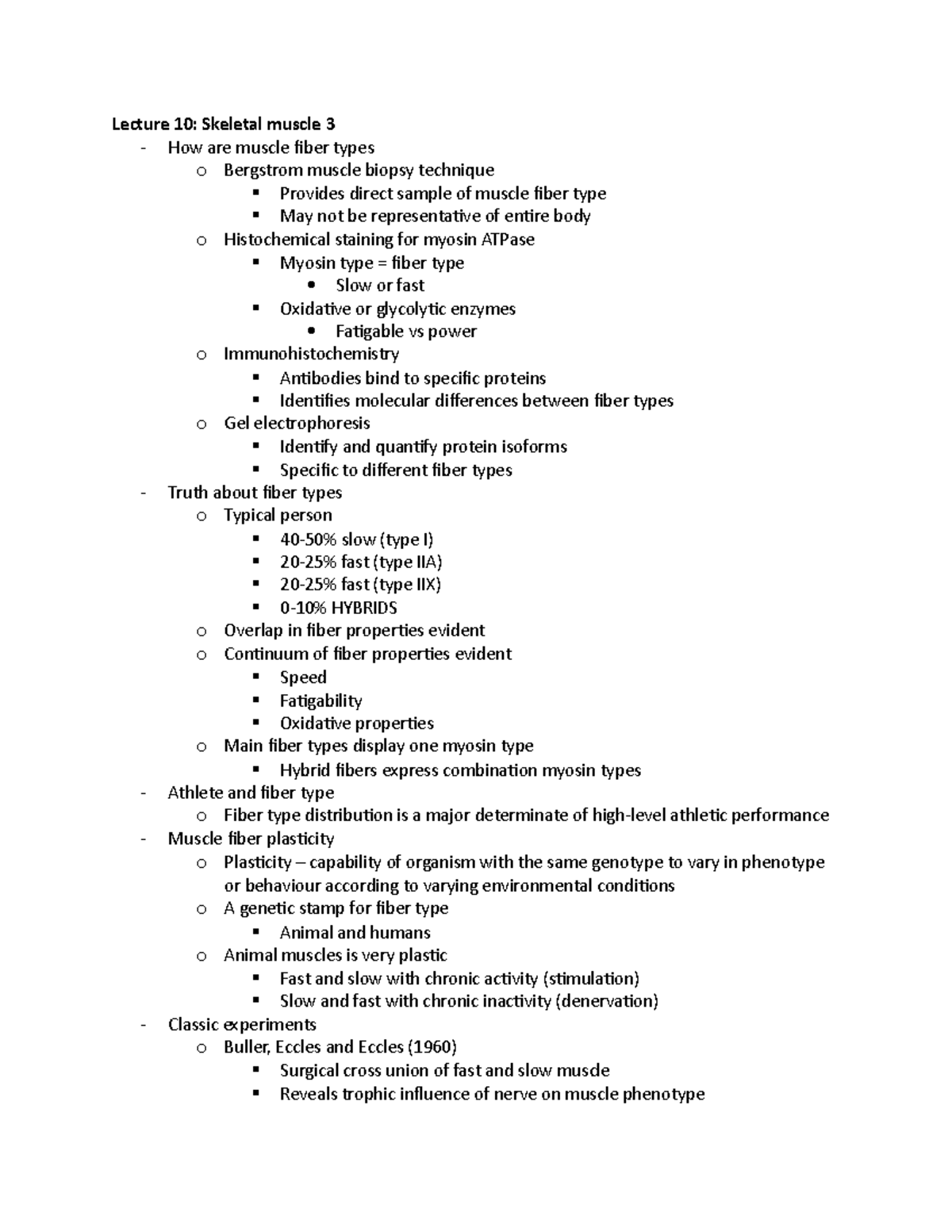 Lecture 10 - Skeletal muscle - Studocu