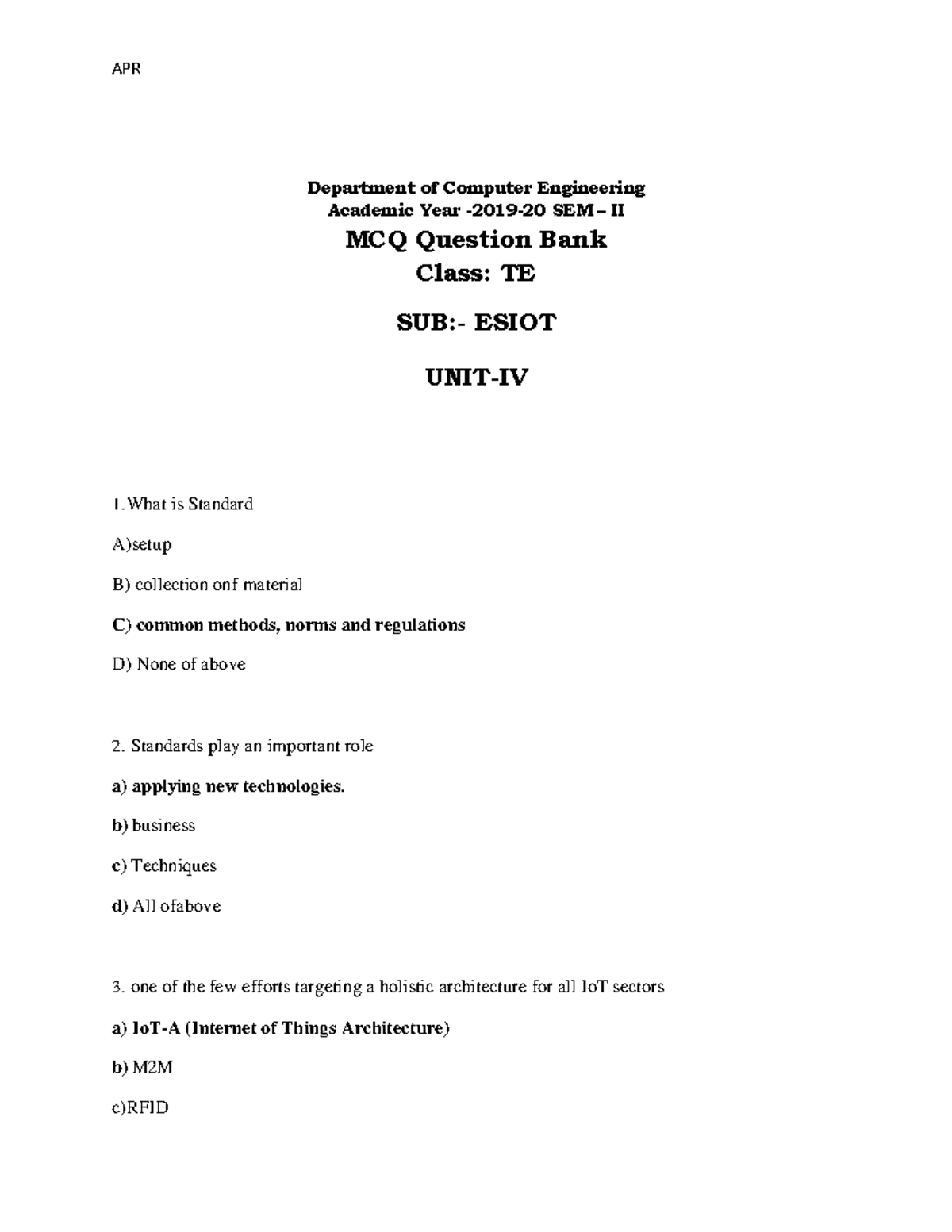 Unit 4 mcq - FJJJ - Department of Computer Engineering Academic Year ...