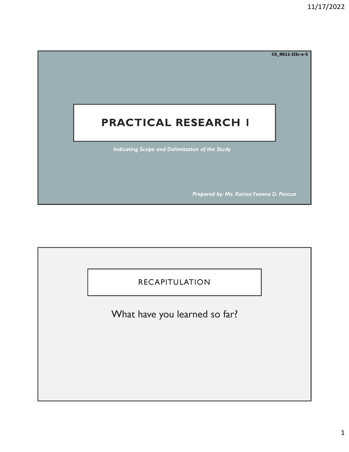 practical research scope and delimitation