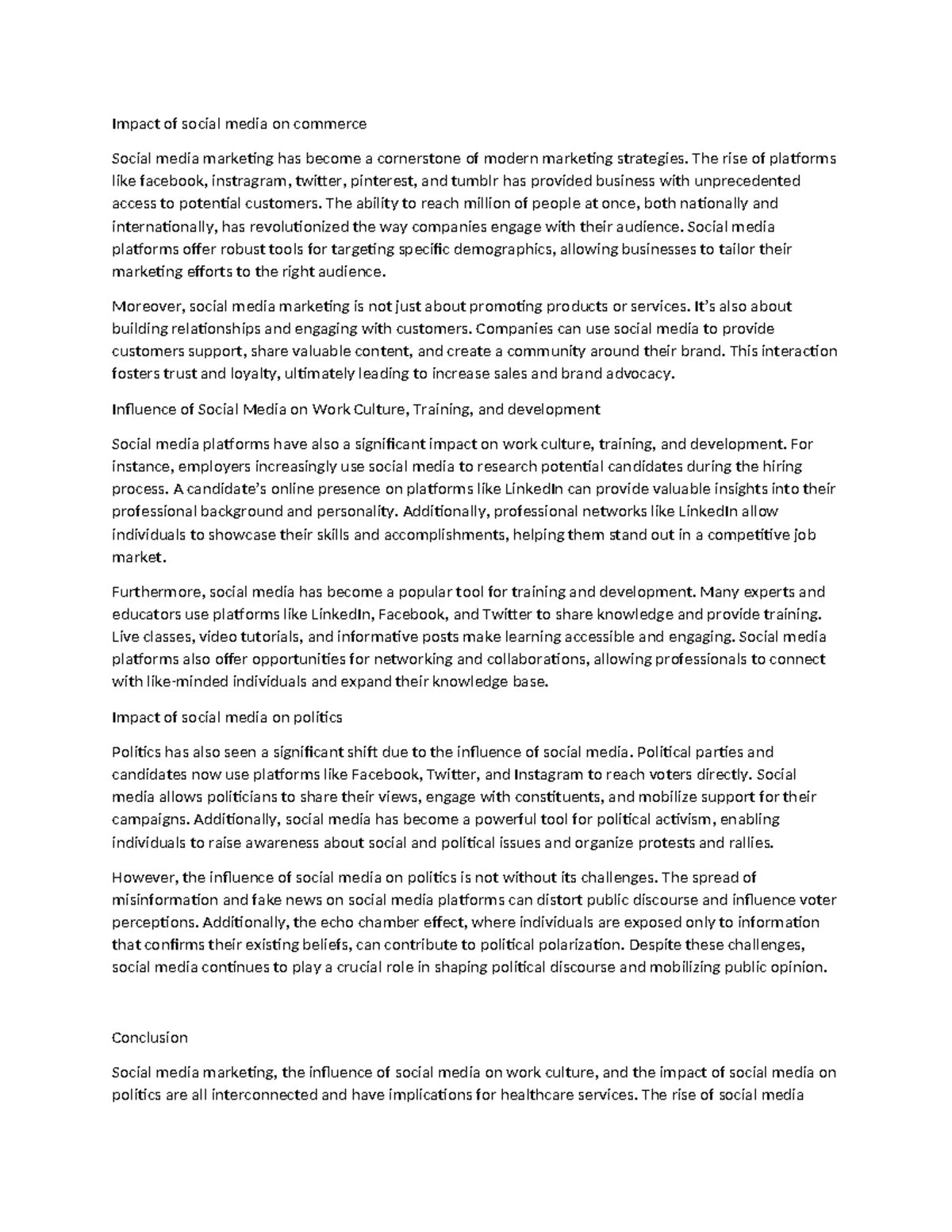 Impact of social media on commerce - The rise of platforms like ...
