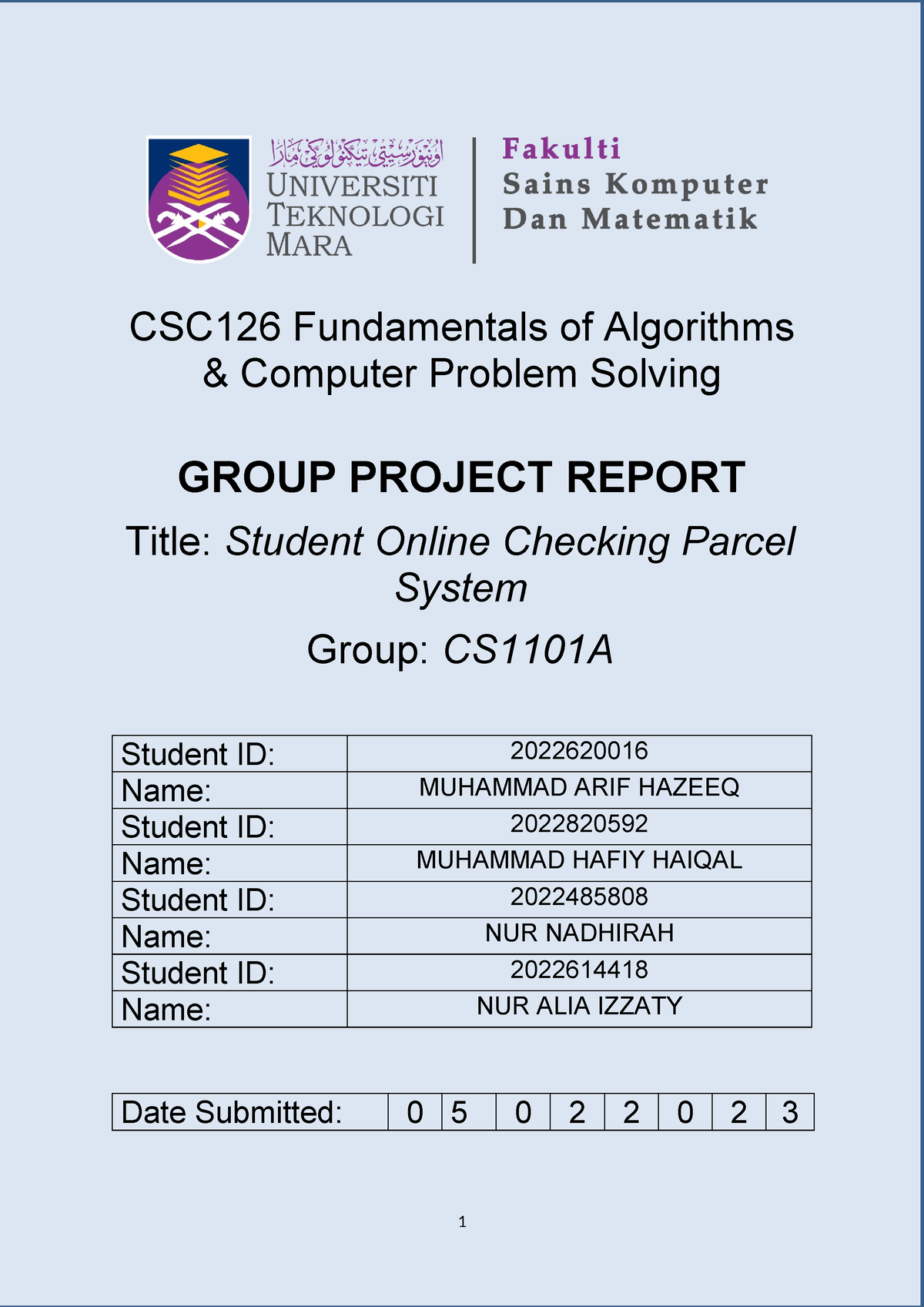 CSC126Group Project - CSC126 Fundamentals Of Algorithms & Computer ...