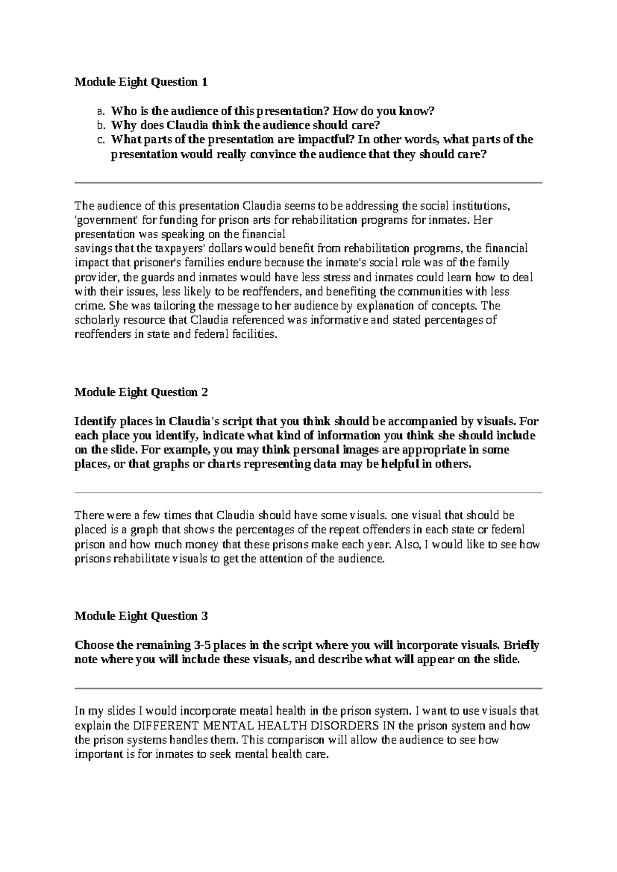Emily Love SCS 200 Applied Social Sciences (10) - Module Eight Question ...