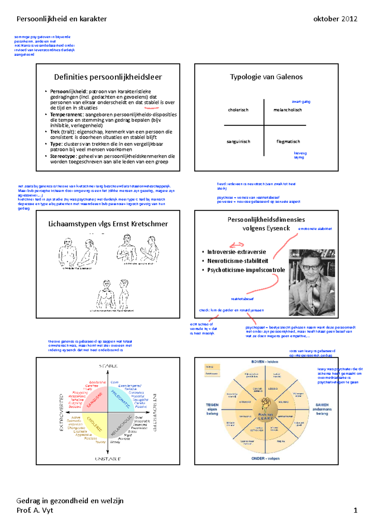 Klaar Persoonlijkheid En Karakter Handouts - Persoonlijkheid En ...