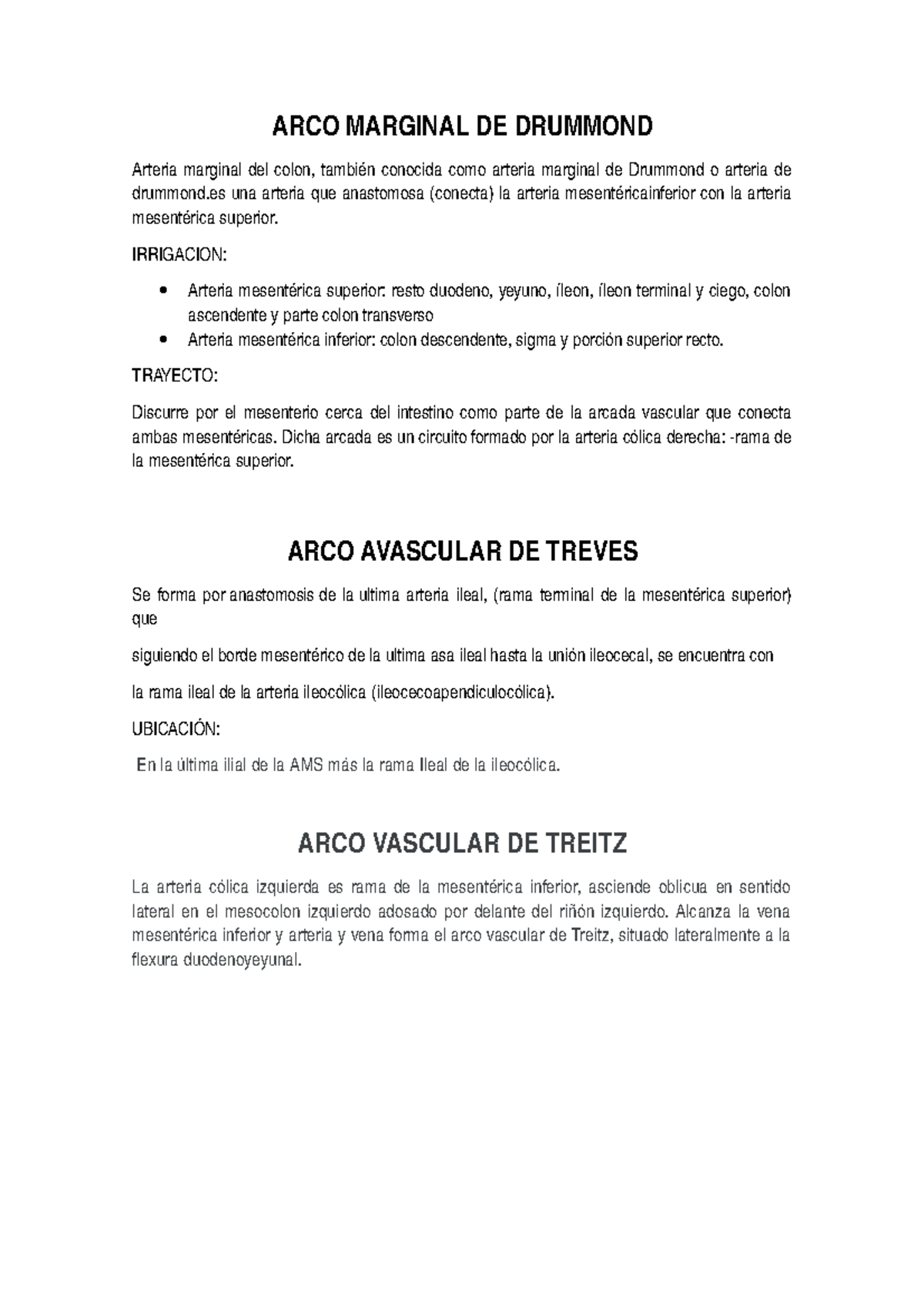 Arteria Marginal DEL Colon ARCO MARGINAL DE DRUMMOND Arteria marginal