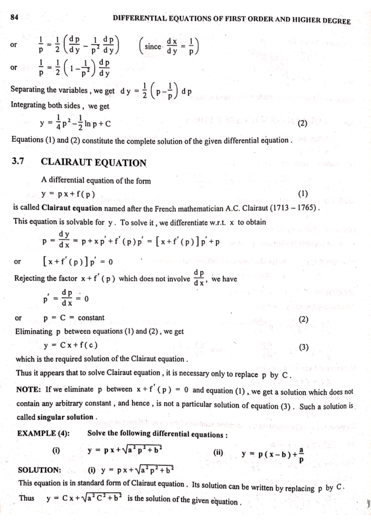 Clairaut Diff Equation - BSc in Computer Science, Mathematics and ...