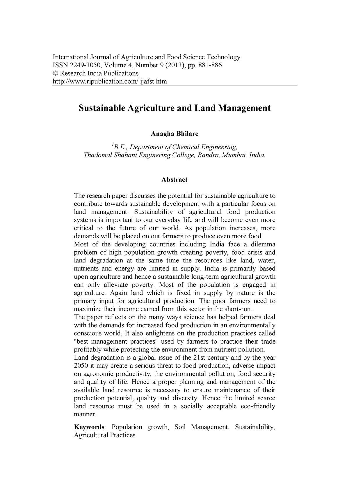 research proposal on land management