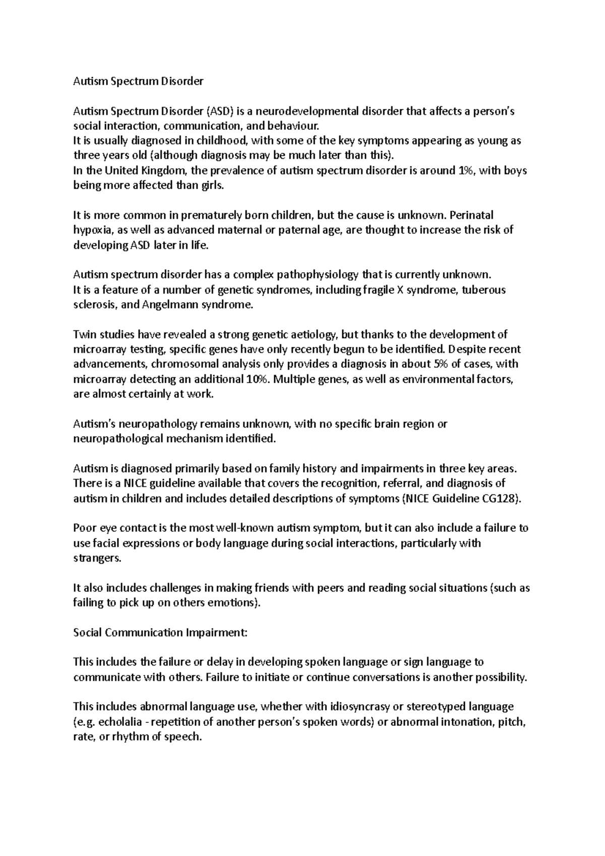 Autism Spectrum Disorder - Autism Spectrum Disorder Autism Spectrum ...