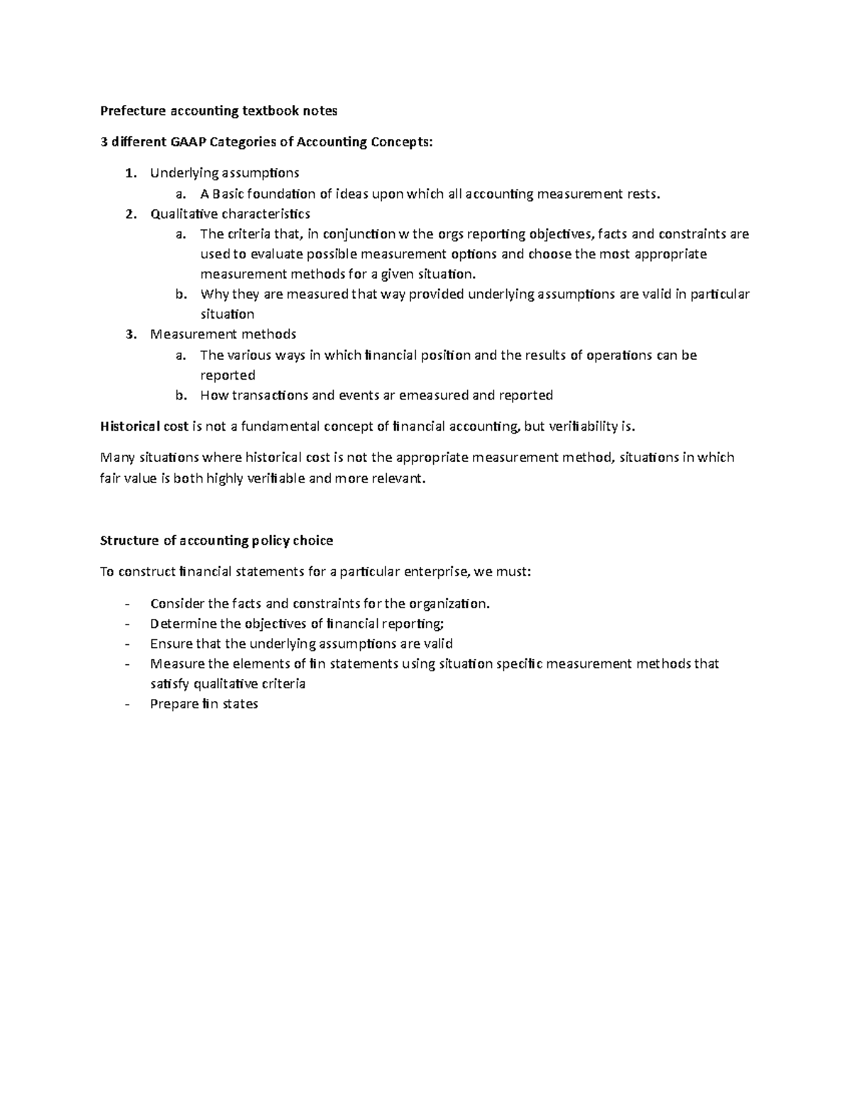 Week 2 notes - Prefecture accounting textbook notes 3 different GAAP ...