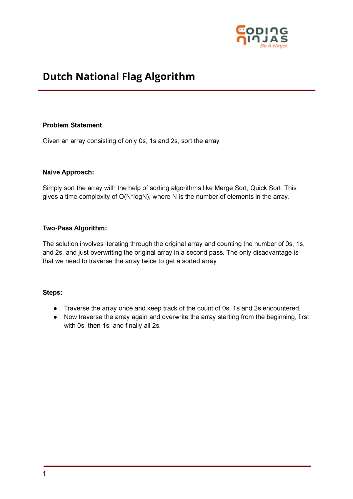 GP - DSA - Dutch National Flag Algorithm - Dutch National Flag ...