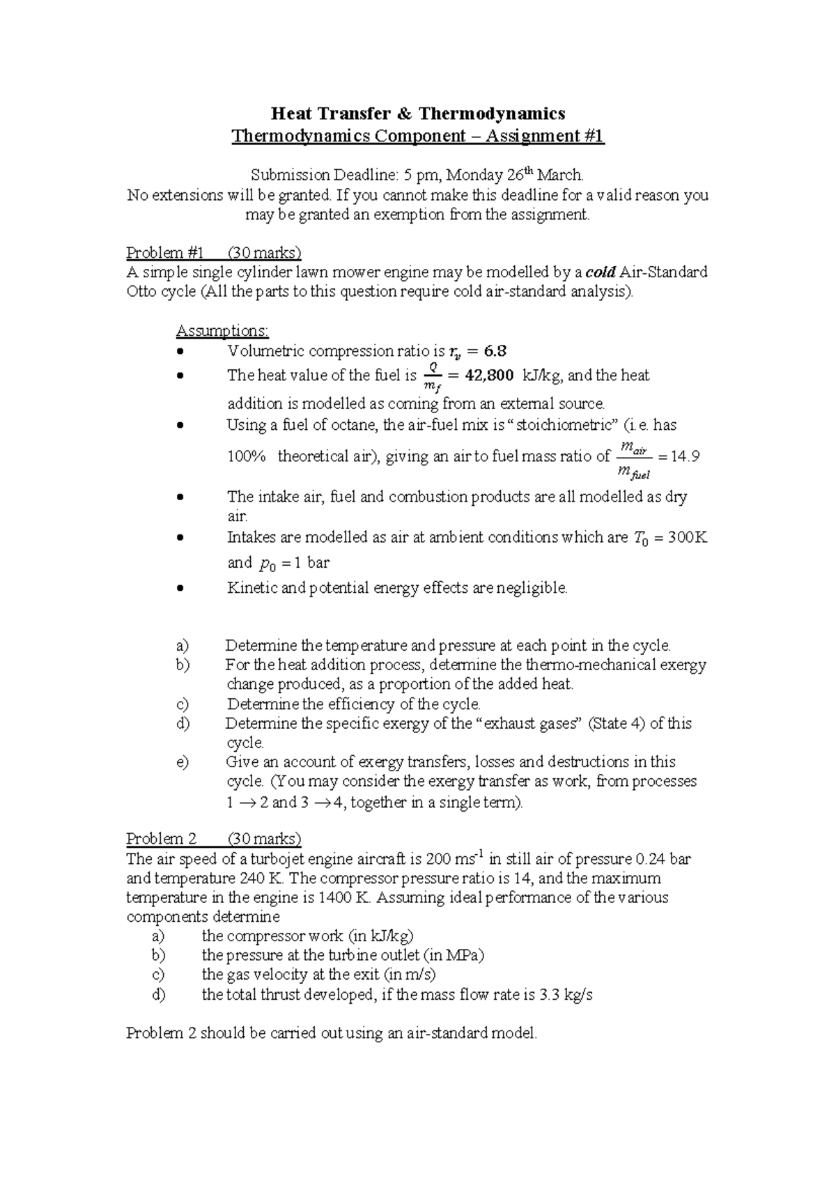 Thermodynamics II-A1-2018 - Heat Transfer & Thermodynamics ...