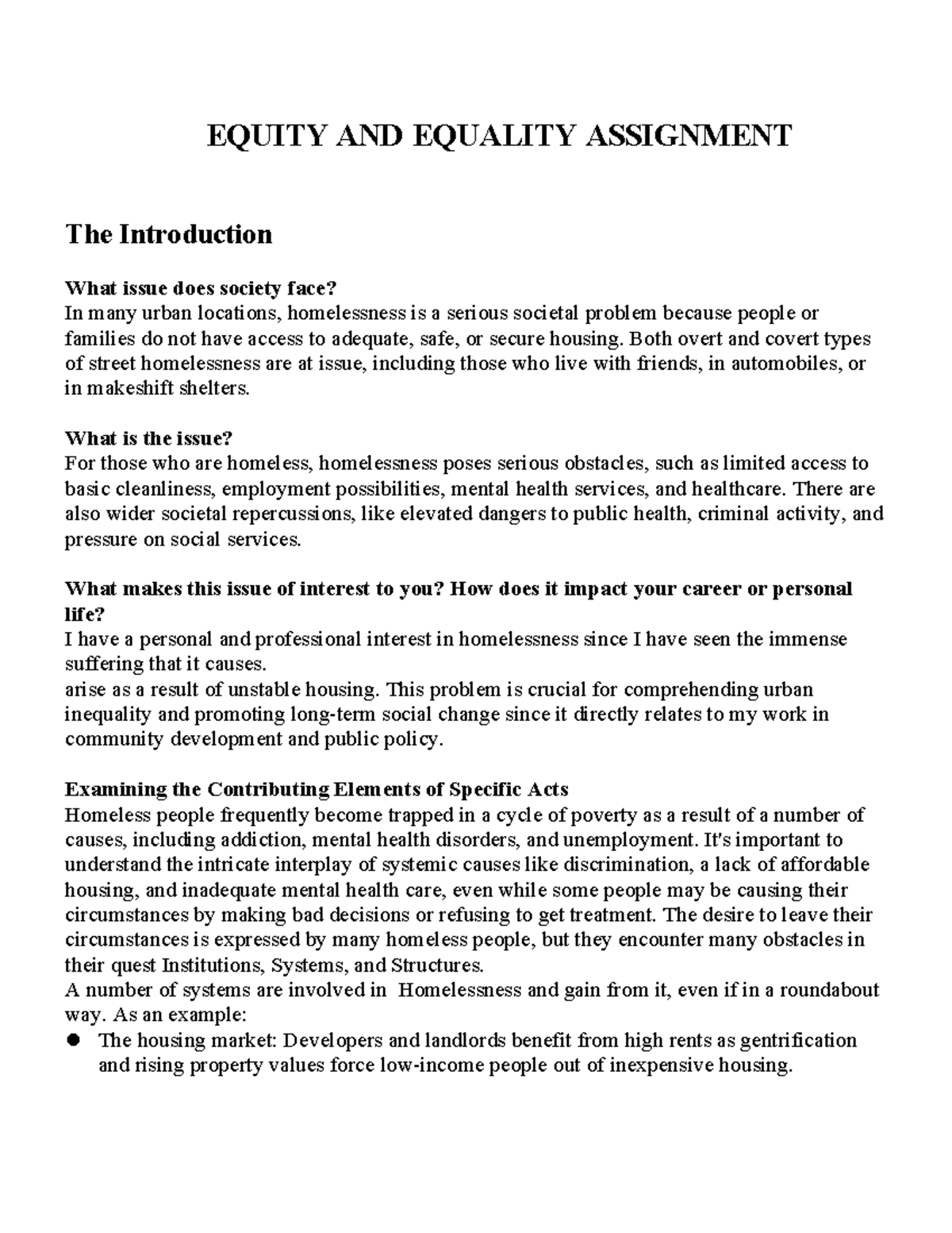 Capstone - robo 226 solutions with question - EQUITY AND EQUALITY ...