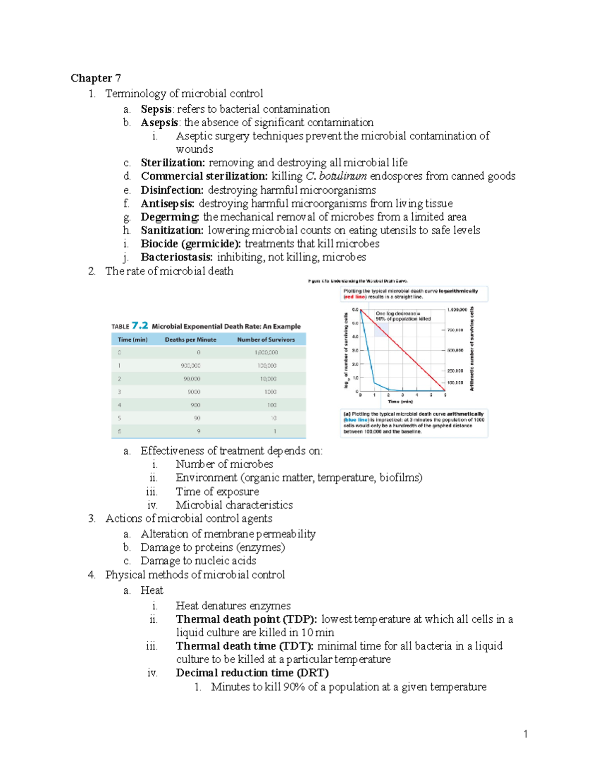 NRSG 205 - Microbiology Week 7 - Chapter 7 Terminology of microbial ...