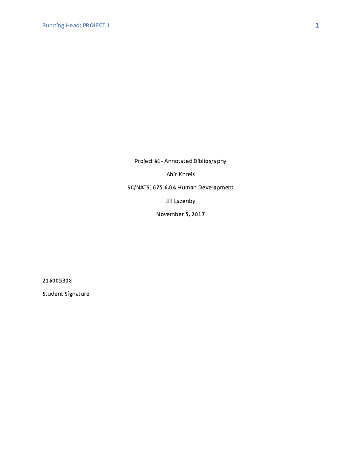Project 1- Annotated Bibliography - (2014, Dec 11). Discovery of new ...