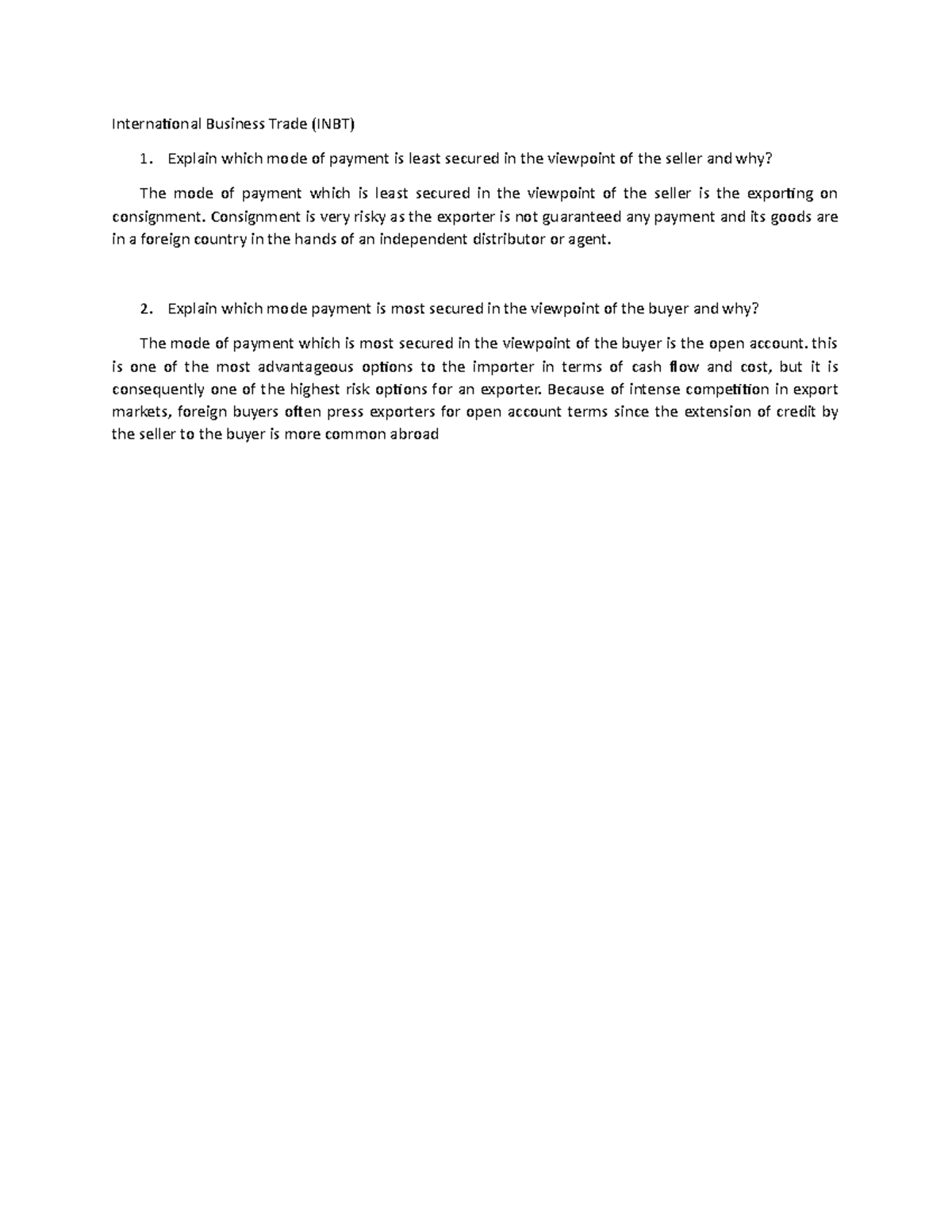 International Business Trade introduction chapter 1 - ACCOUNTANCY ...