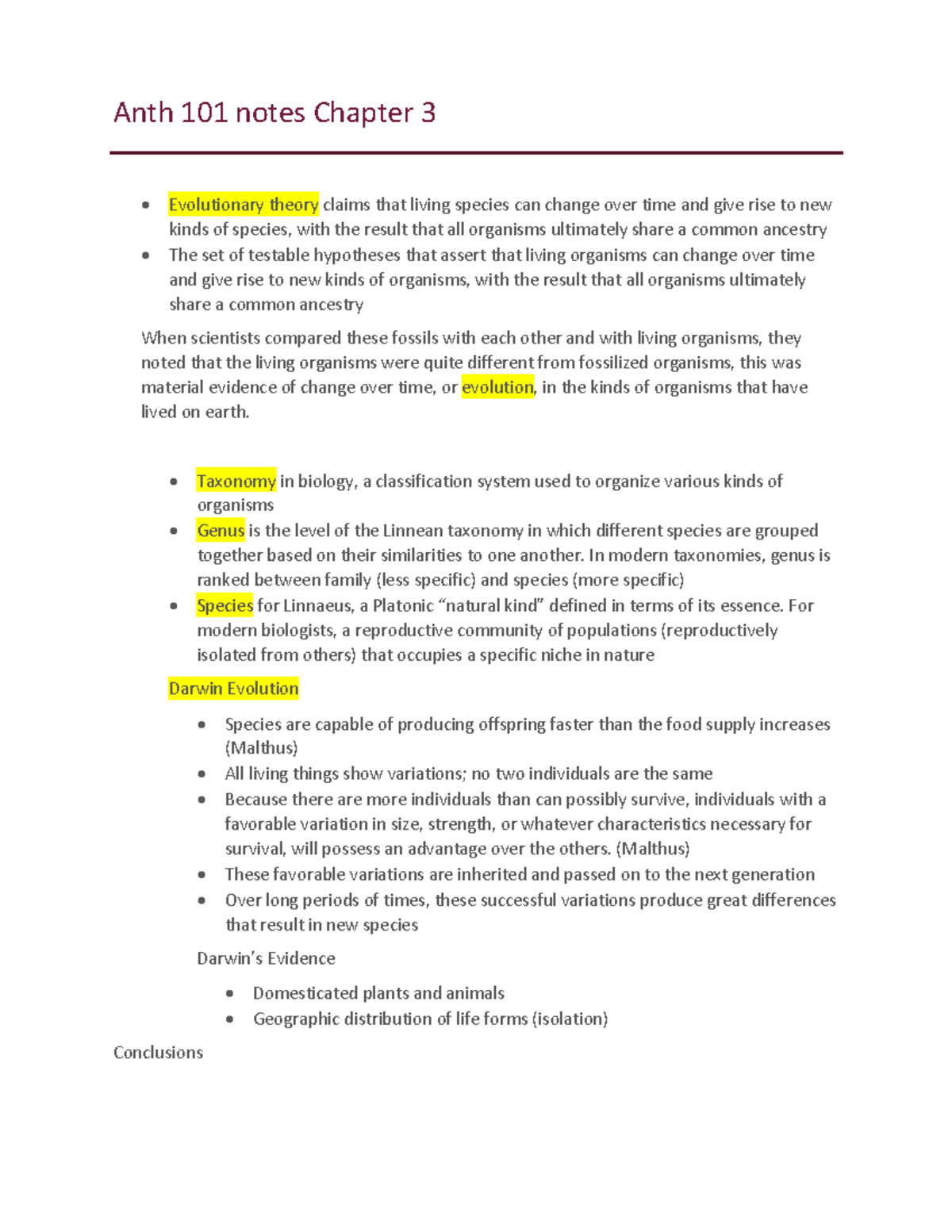 Intro Anthropology 101 Notes Chapter 3 - Anth 101 Notes Chapter 3 ...