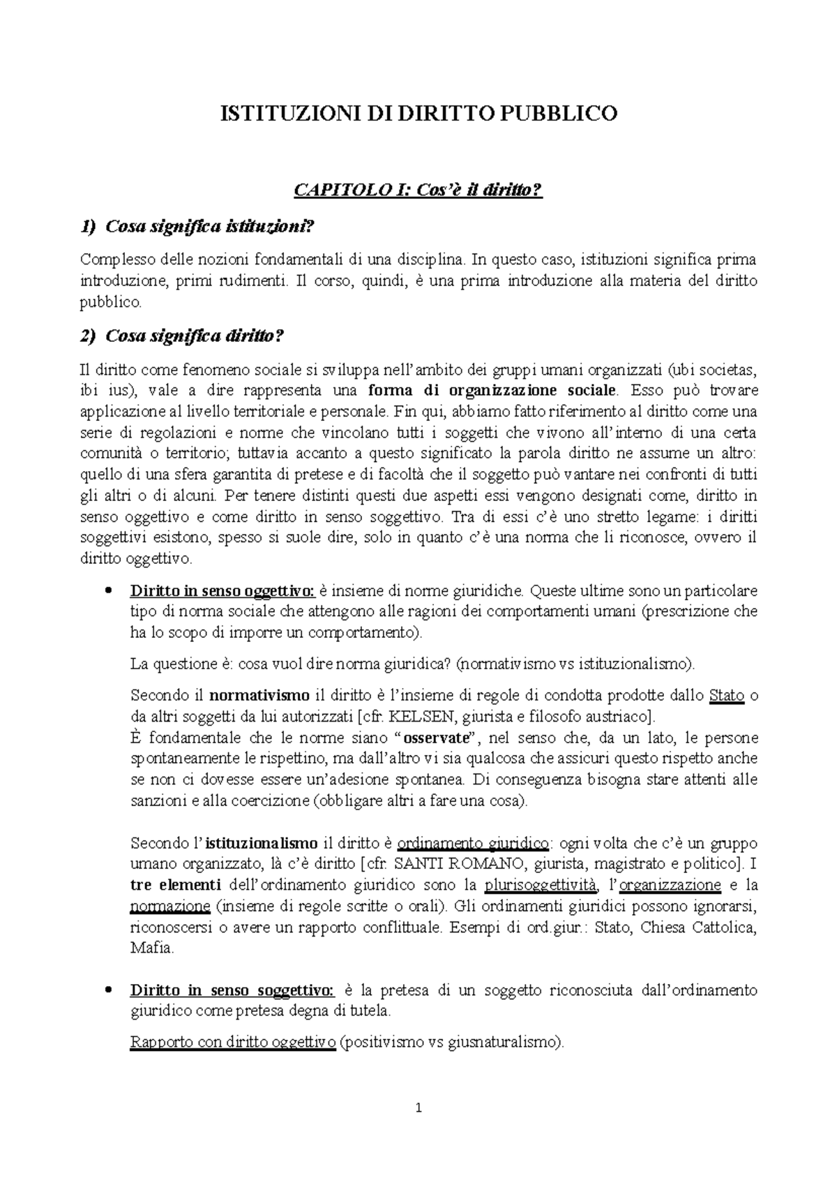 Istituzioni DI Diritto Pubblico (cap. 1-5) - ISTITUZIONI DI DIRITTO ...