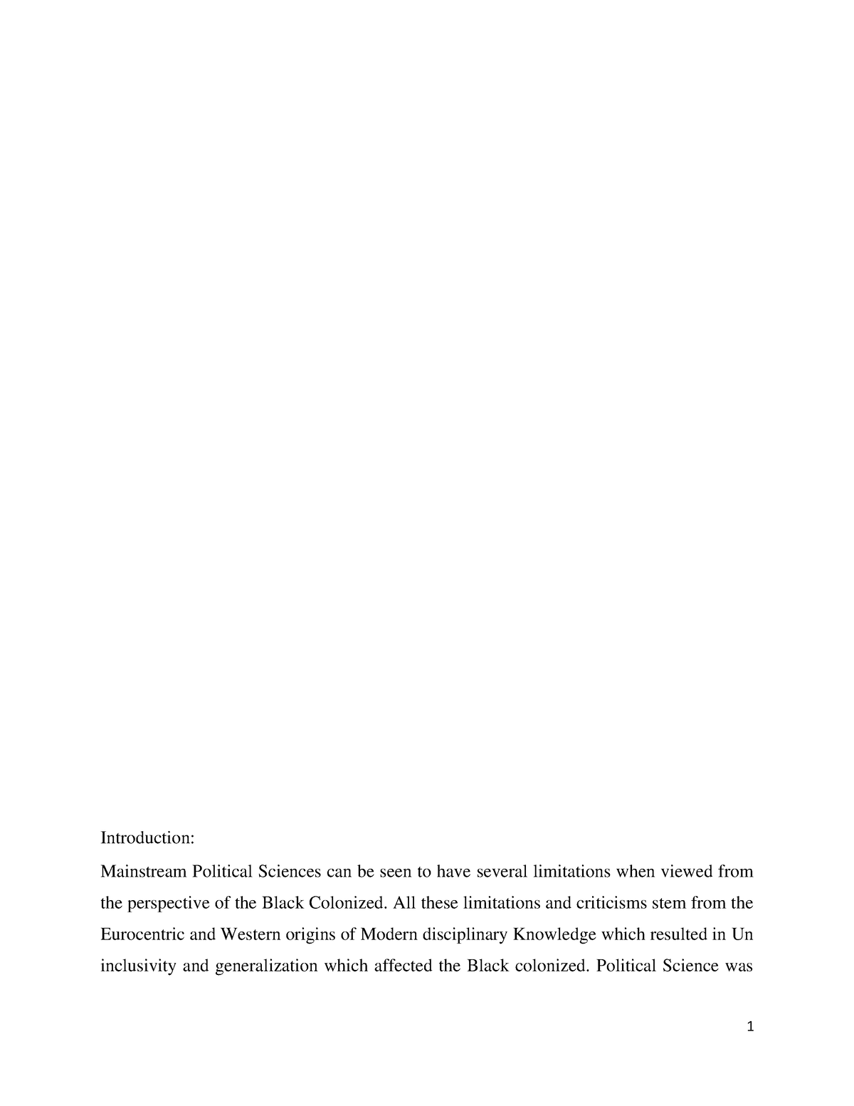 politics university essay