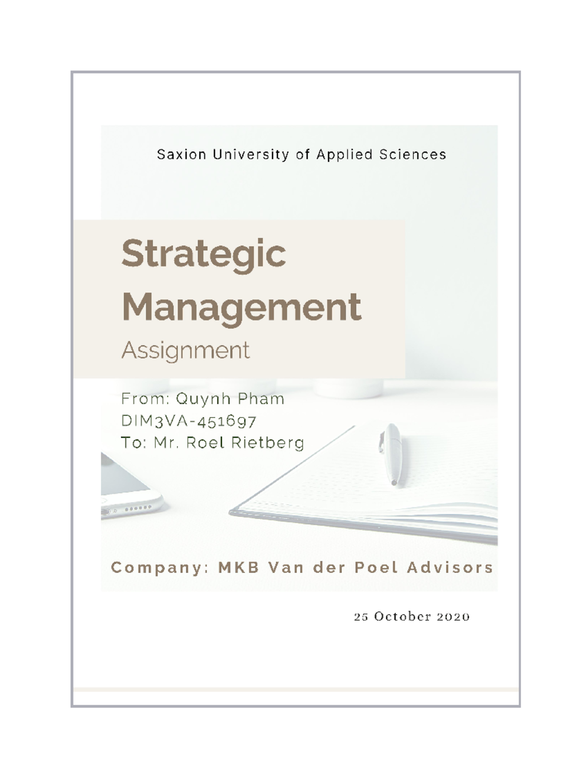 introduction for strategic management assignment