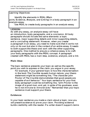 Developing a Thesis Statement and Supporting Ideas - Develop a thesis ...