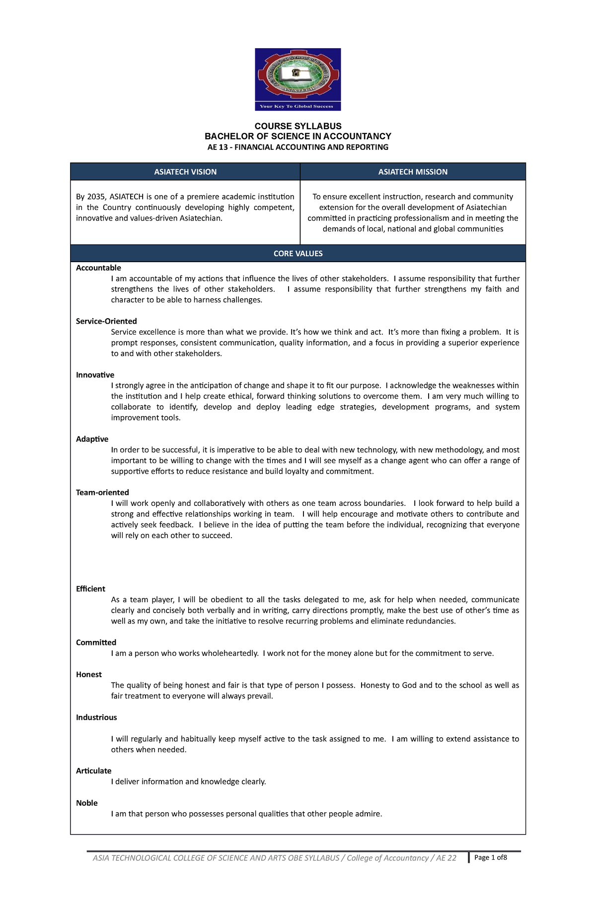 Cgberm Course Syllabus - COURSE SYLLABUS BACHELOR OF SCIENCE IN ...